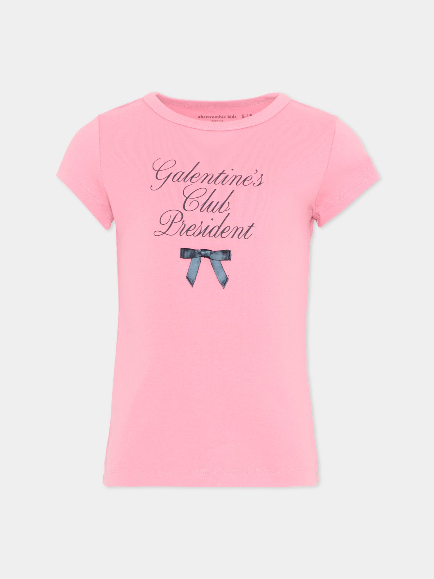 T-shirt rosa per bambina con stampa,Abercrombie & Fitch,43AN35 AMR