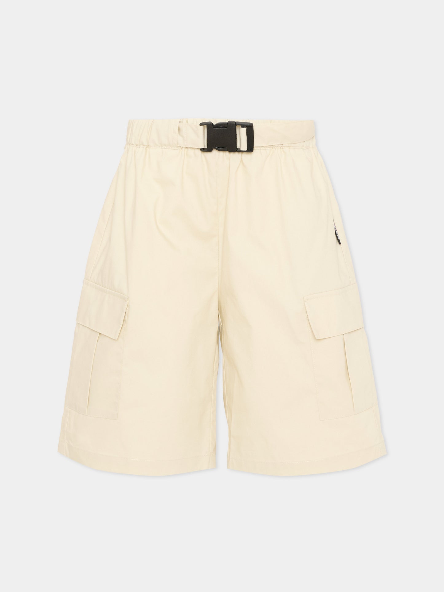 Shorts cargo beige per bambino con patch logo,Just Cavalli Kids,JBP26137BE BEIGE CASTLE WALL