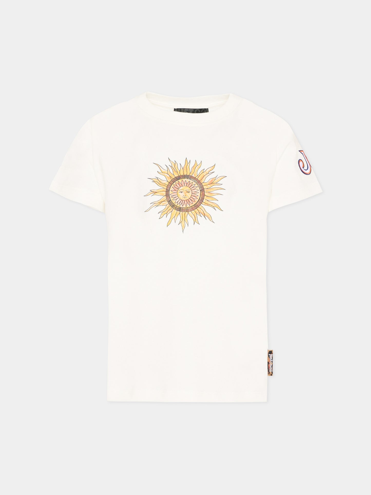 T-Shirt avorio per bambino con logo,Just Cavalli Kids,JBP26076TS PRISTINE