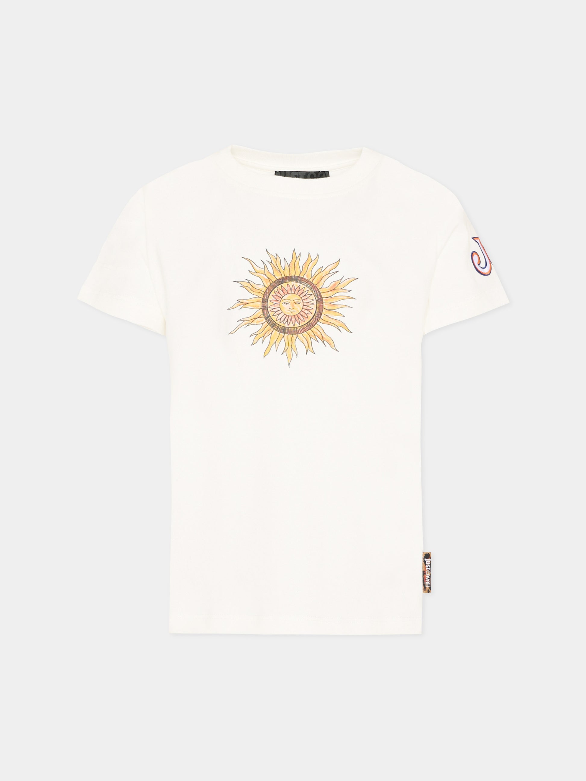 T-Shirt avorio per bambino con logo,Just Cavalli Kids,JBP26076TS PRISTINE