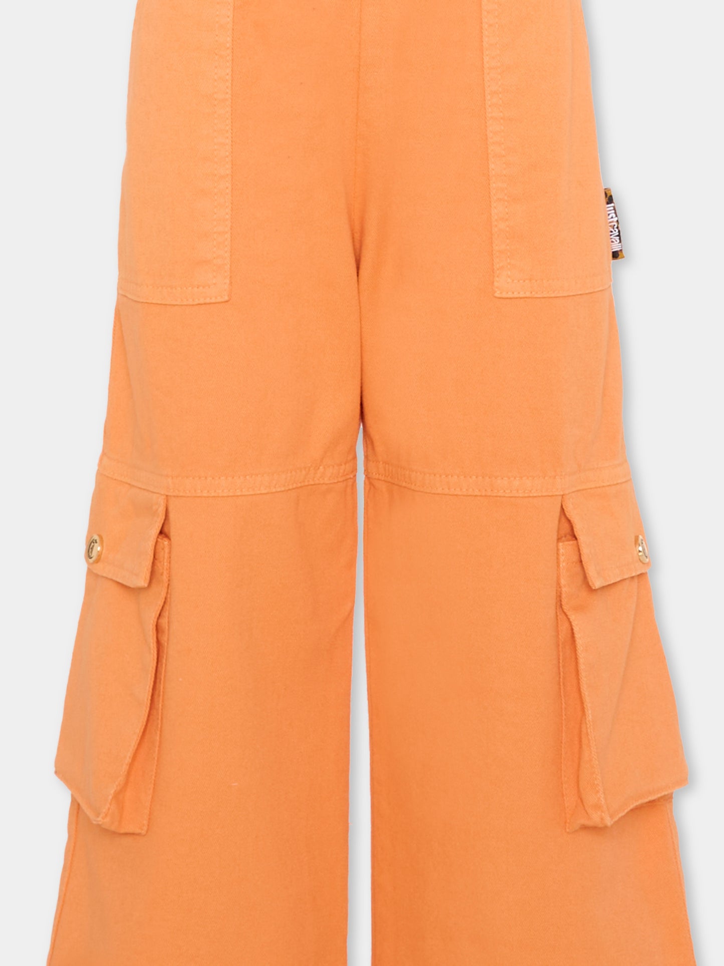 Pantalone arancione per bambina con tasche cargo,Just Cavalli Kids,JGP26089PA ORANGE DUSTY