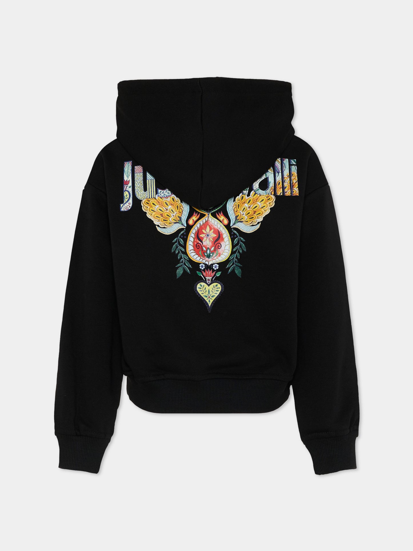 Felpa nera per bambina con logo,Just Cavalli Kids,JGP26148FE BLACK