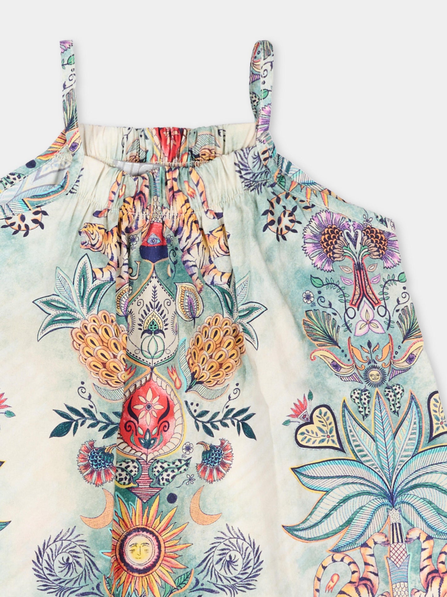 Vestito multicolor per neonata con stampa Tropical Garden,Just Cavalli Kids,JIP26112VE TROPICAL GARDEN