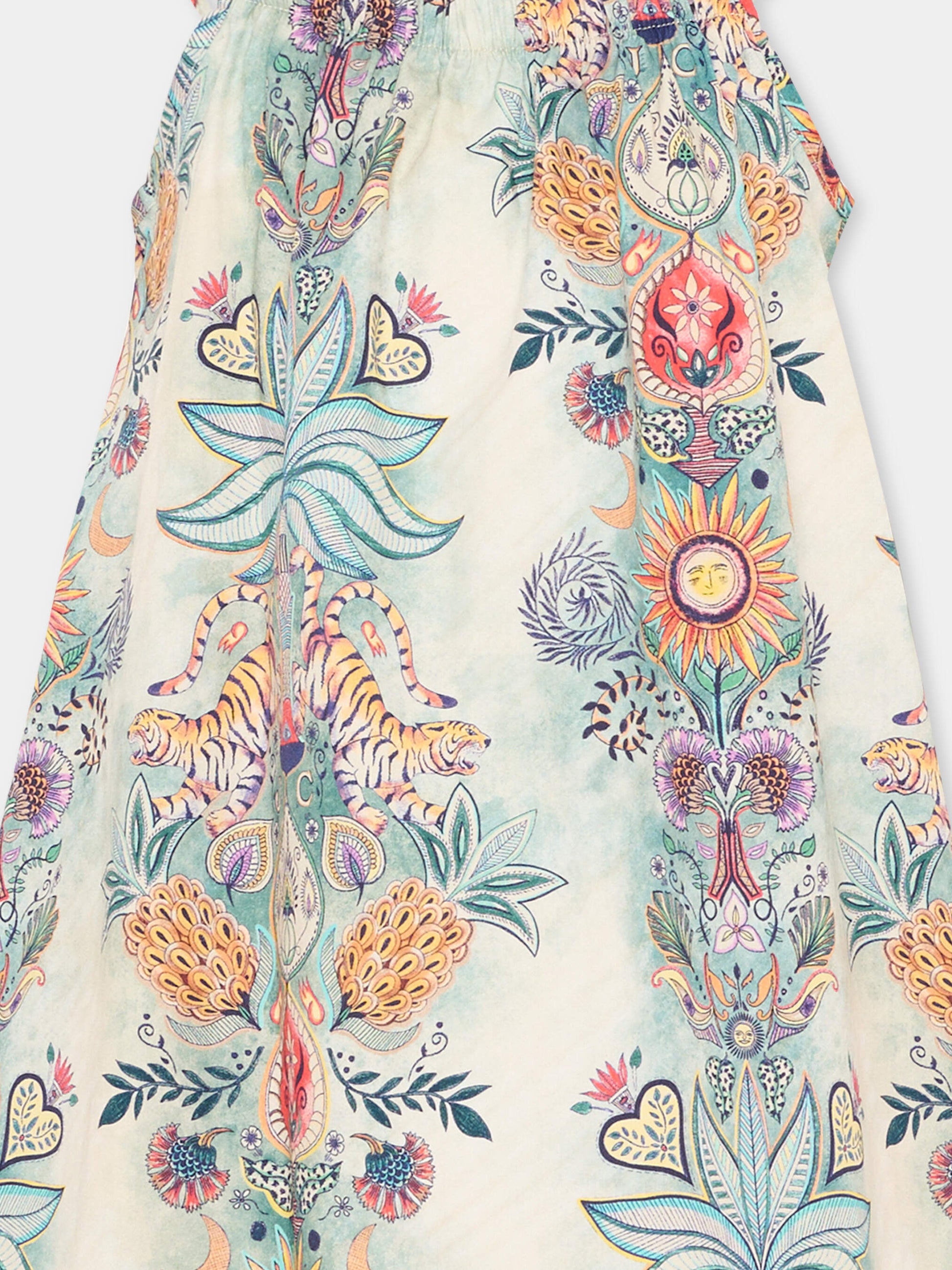 Vestito multicolor per bambina con stampa Tropical Garden,Just Cavalli Kids,JIP26112VE TROPICAL GARDEN