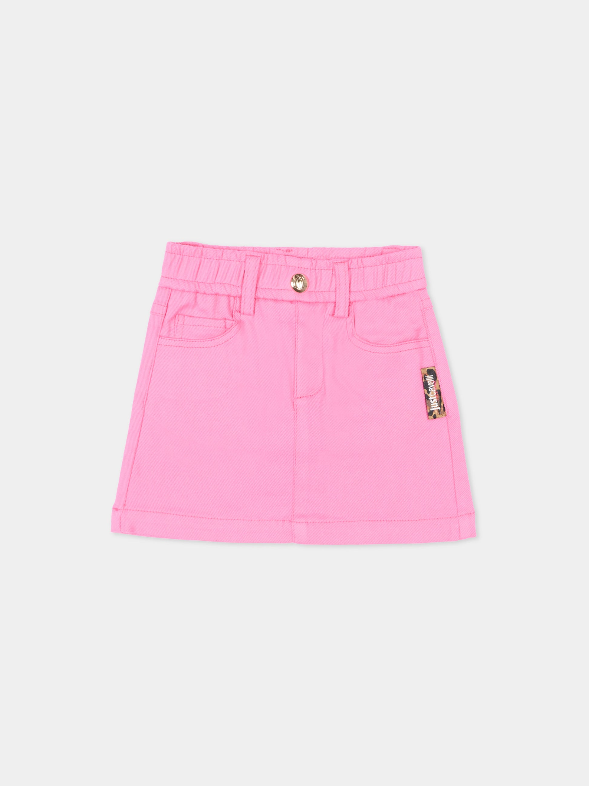 Gonna rosa per neonata con logo,Just Cavalli Kids,JIP26004GO PINK BEGONIA