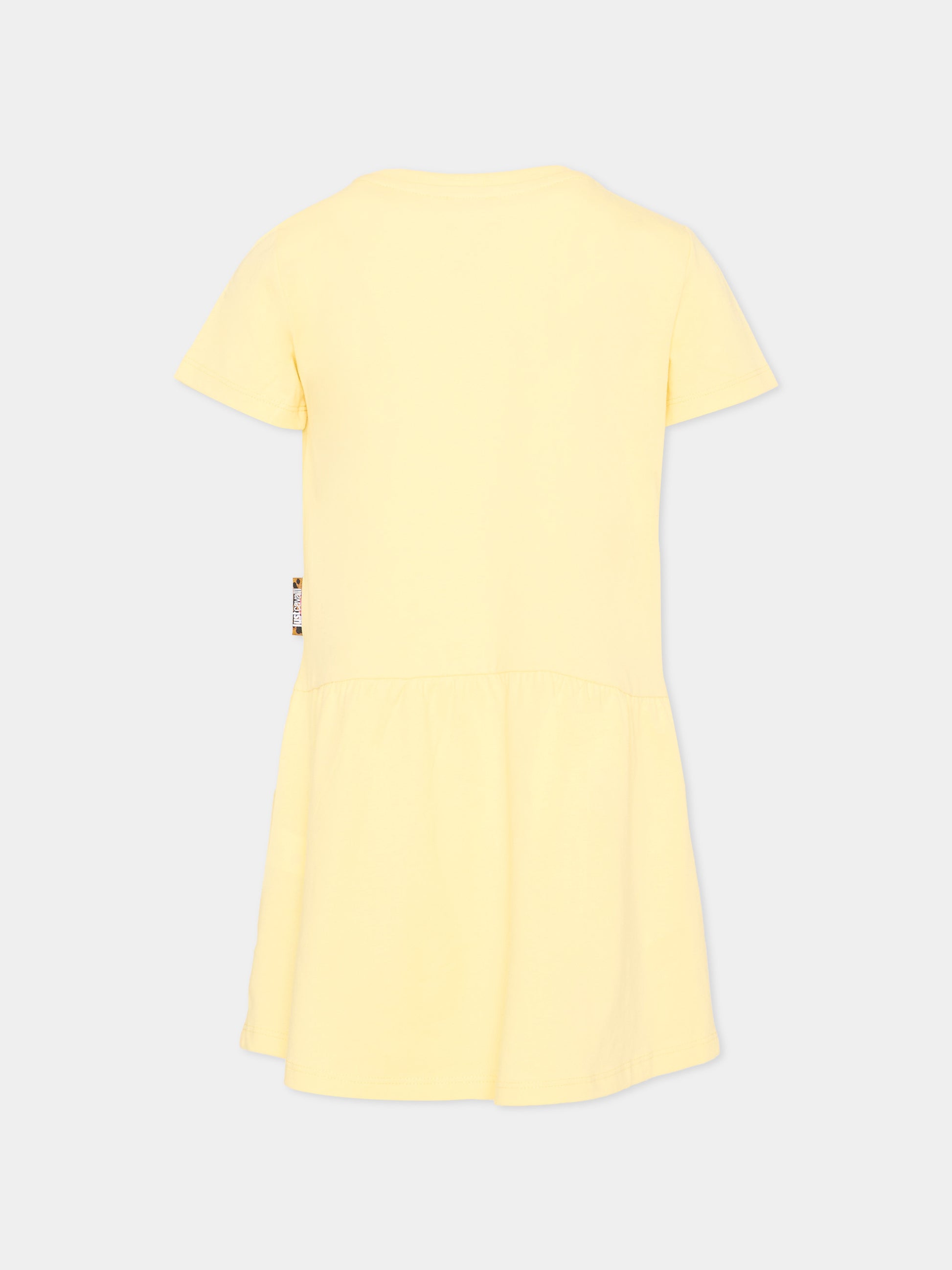 Vestito giallo per bambina con logo,Just Cavalli Kids,JIP26026VE YELLOW KISSES