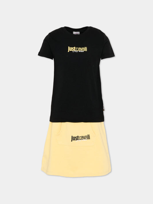 Completo sportivo nero per bambina con logo,Just Cavalli Kids,JIP26035CJ BLACK
