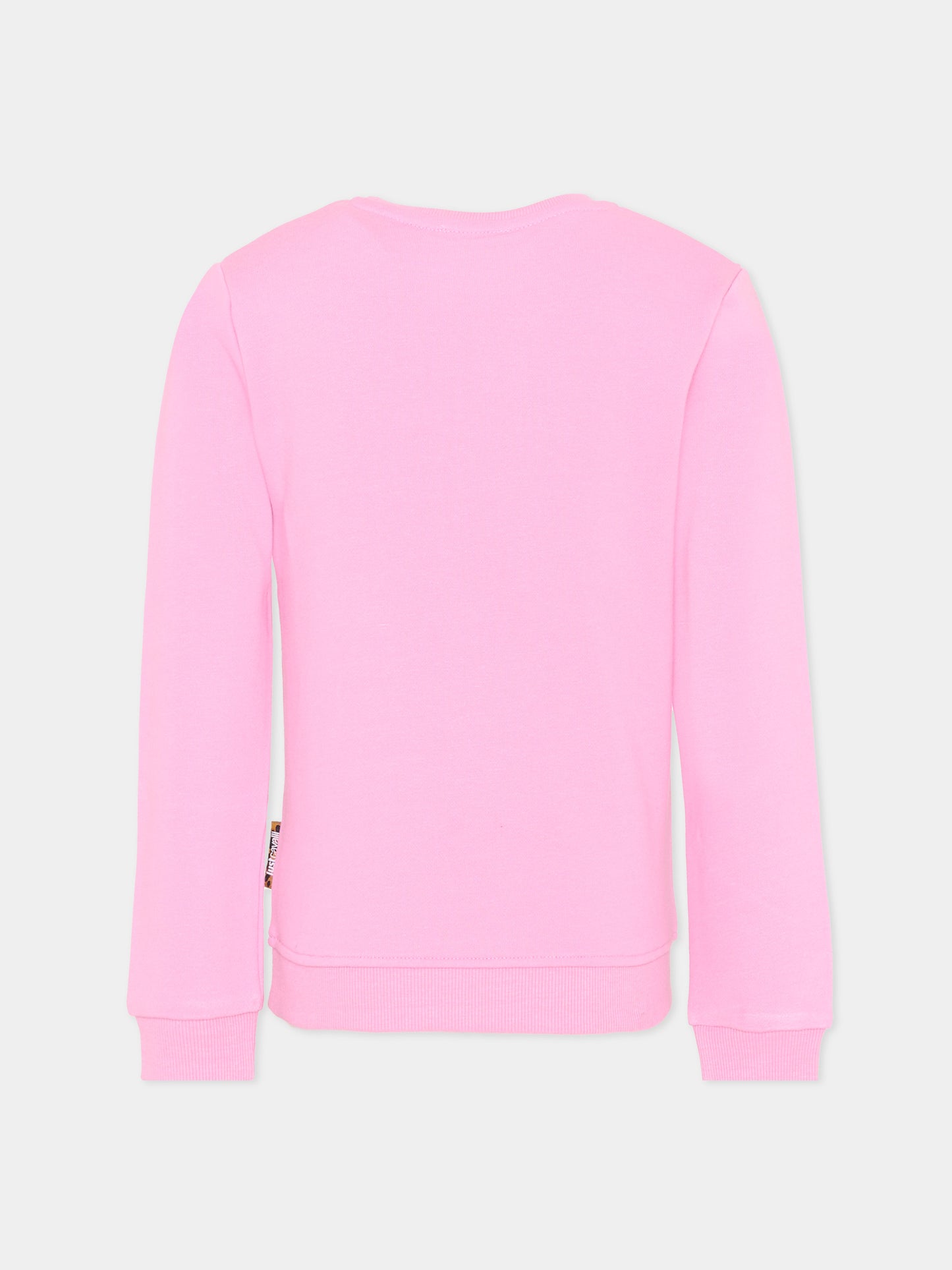 Felpa rosa per bambina con logo,Just Cavalli Kids,JIP26028FE PINK BEGONIA