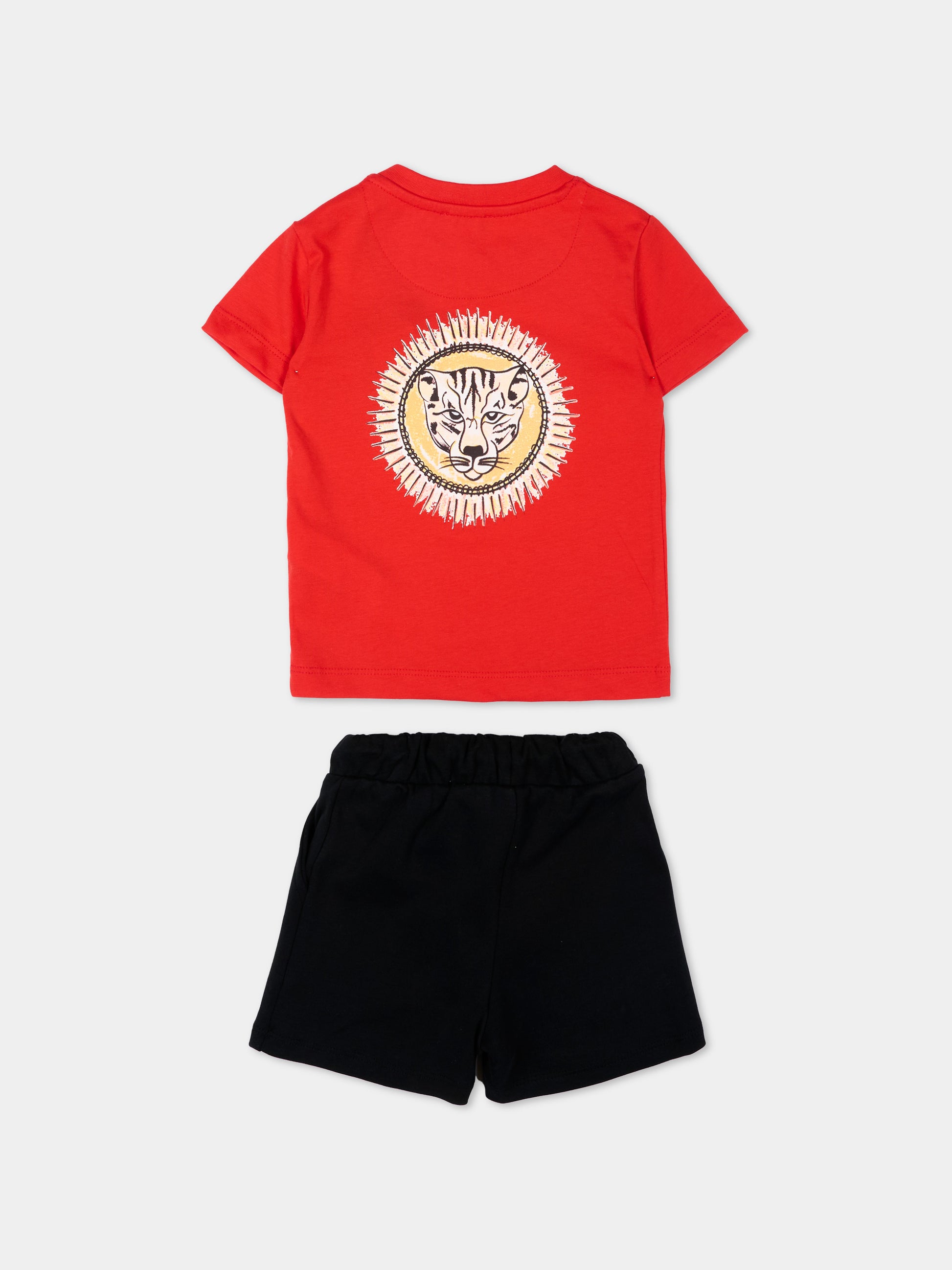 Completo sportivo rosso per neonati con logo,Just Cavalli Kids,JIP26090CJ RED FLAME SCARLAT
