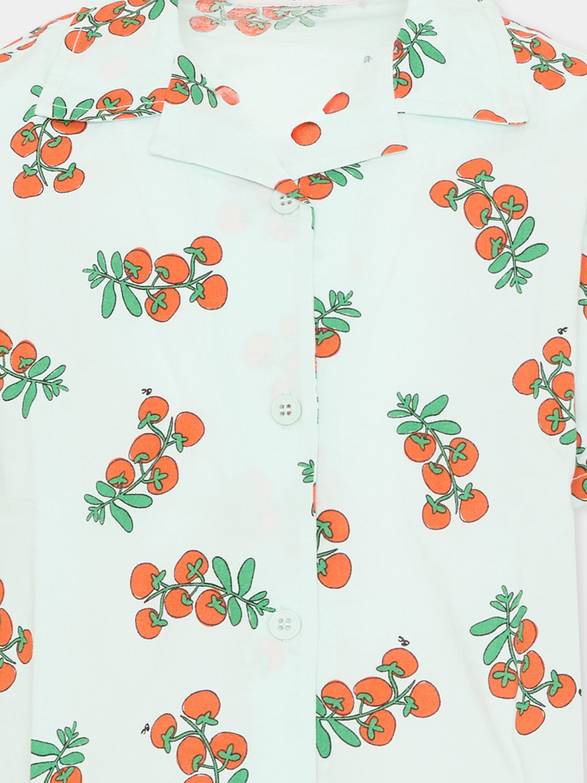 Camicia azzurra per bambina con pomodori,Bobo Choses,B126AC033
