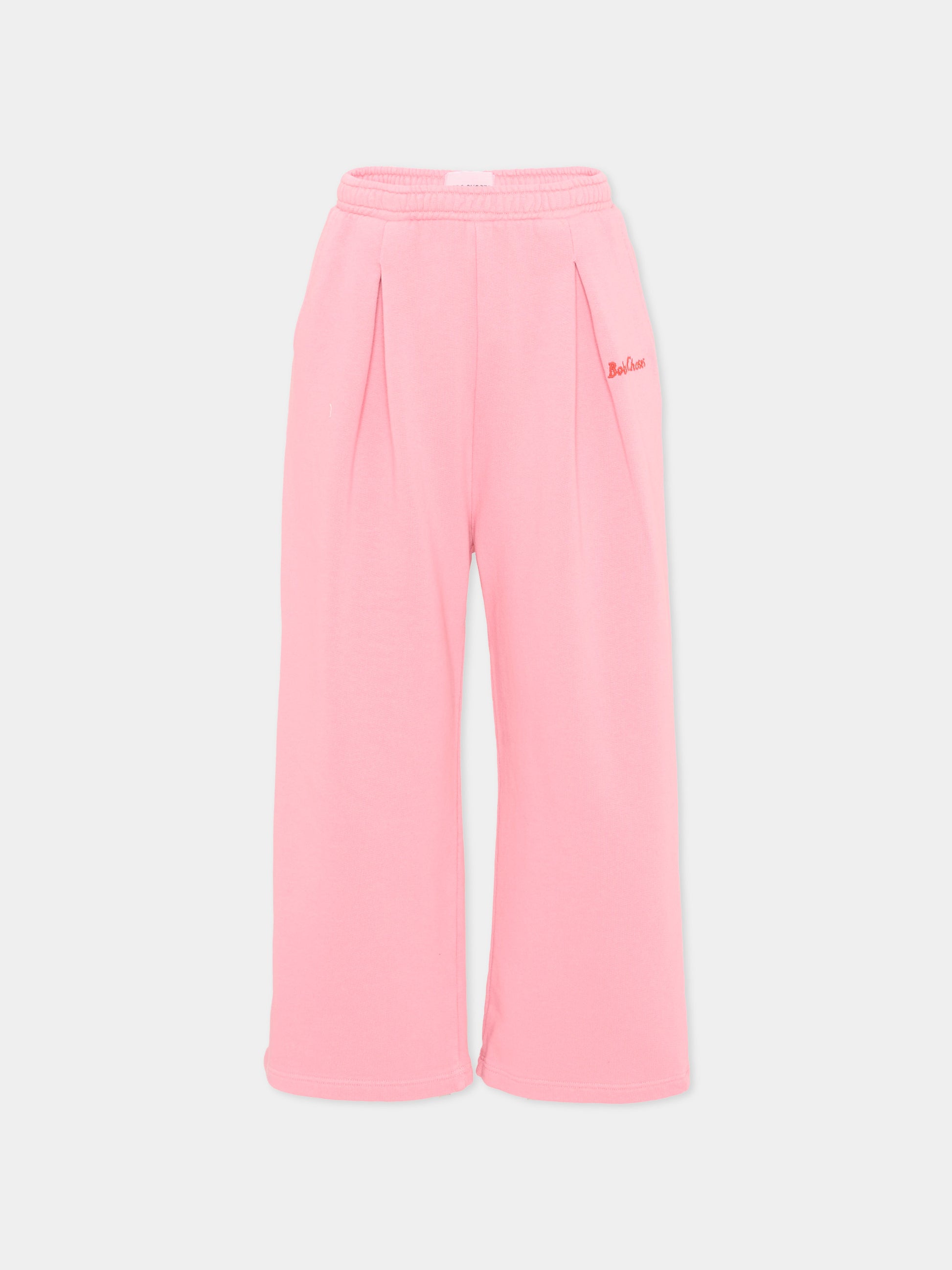 Pantaloni sportivi rosa per bambina con logo,Bobo Choses,B126AC087