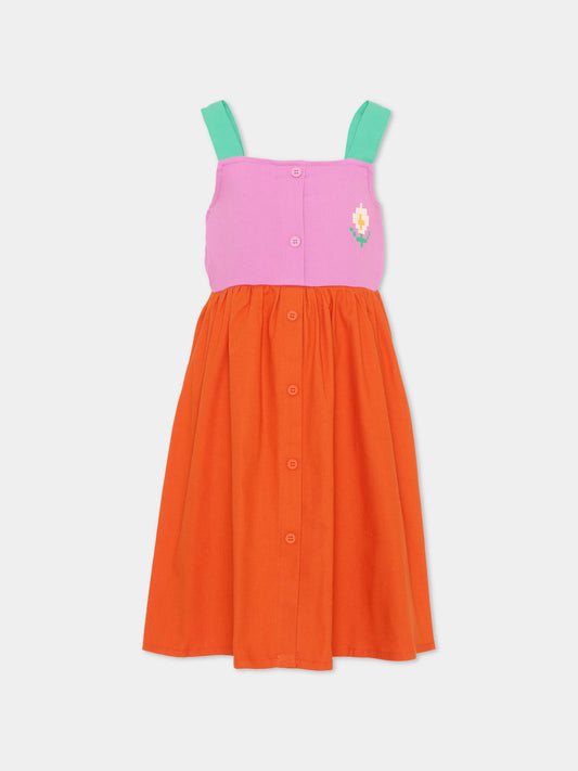 Vestito multicolor per bambina con margherita,Bobo Choses,B126AC108