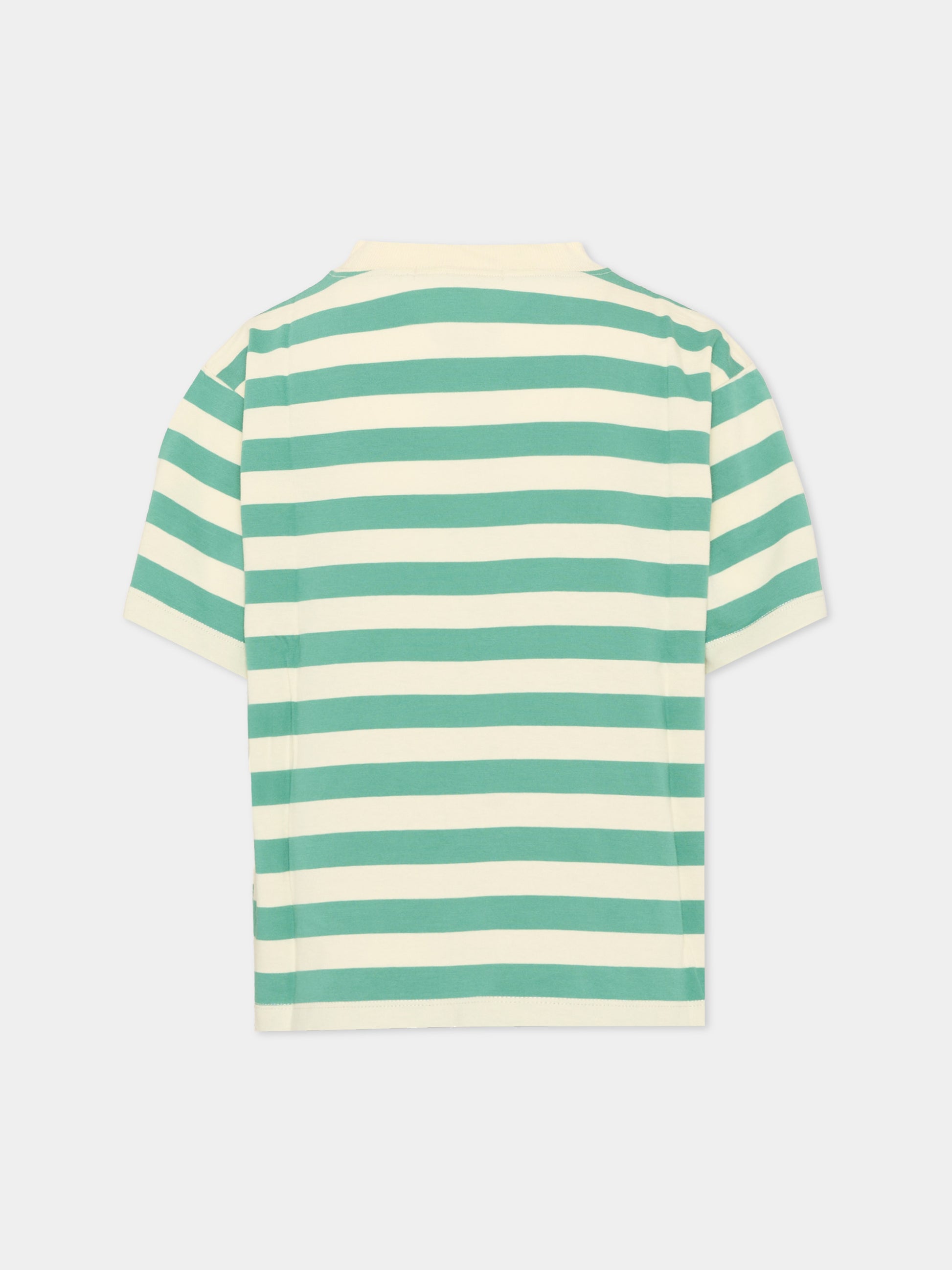 T-shirt multicolor per bambini a righe con logo,Bobo Choses,B126AC136