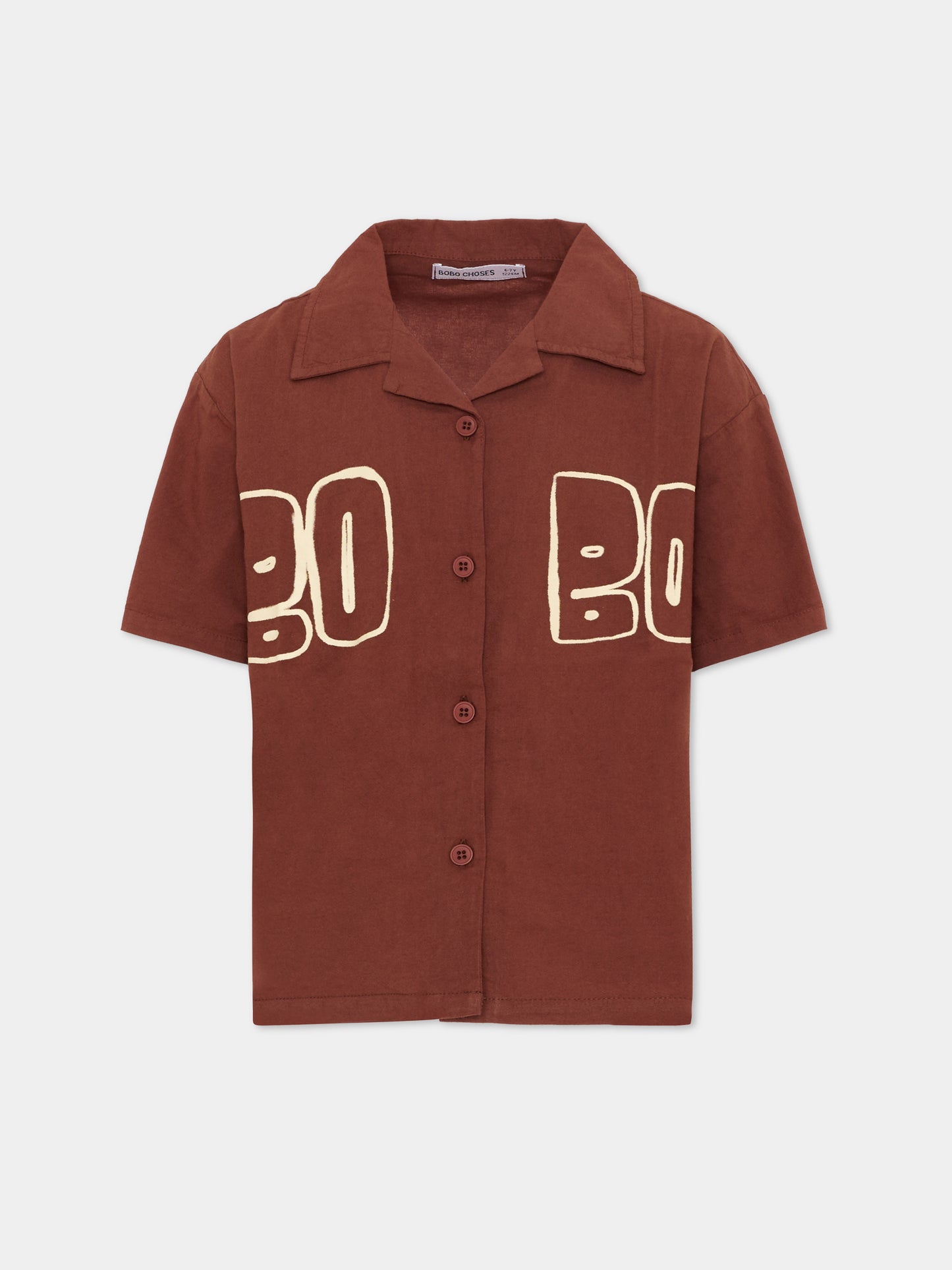Camicia marrone per bambino con stampa logo,Bobo Choses,B126AC141