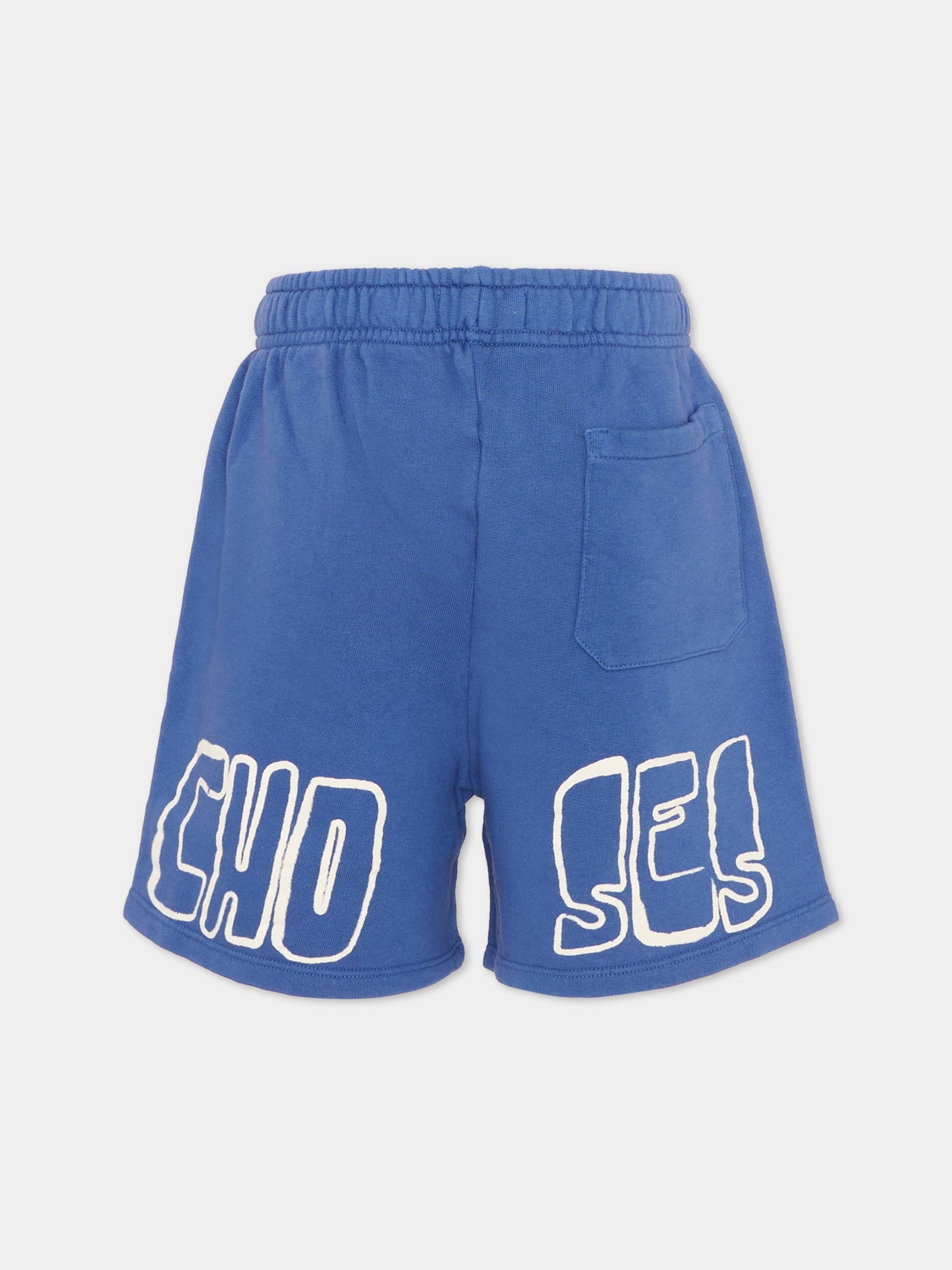 Shorts sportivi blu per bambini con logo,Bobo Choses,B126AC144