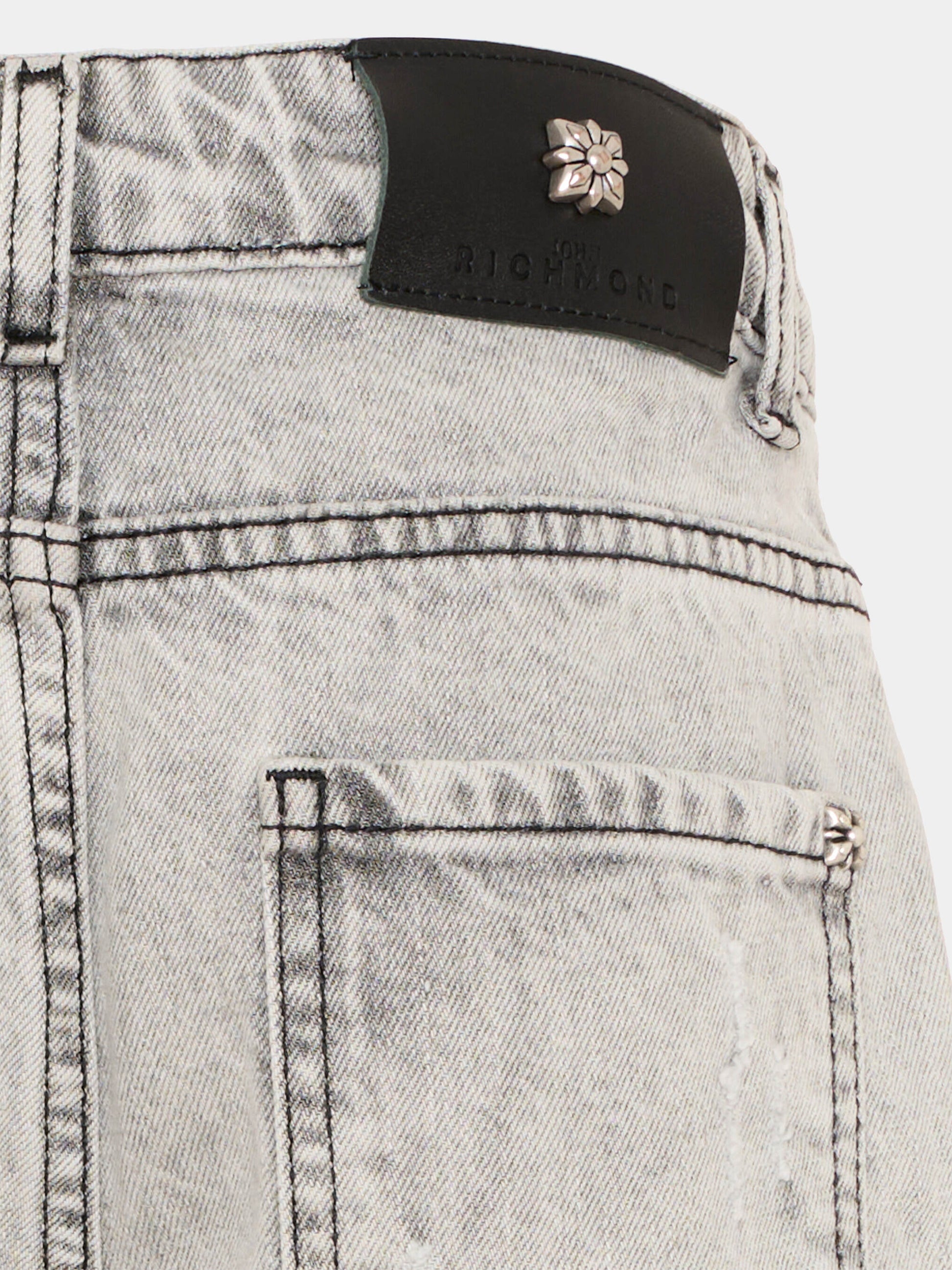 Shorts denim per bambino grigio,Richmond,RBP26093BE DENIM GREY LIGHT