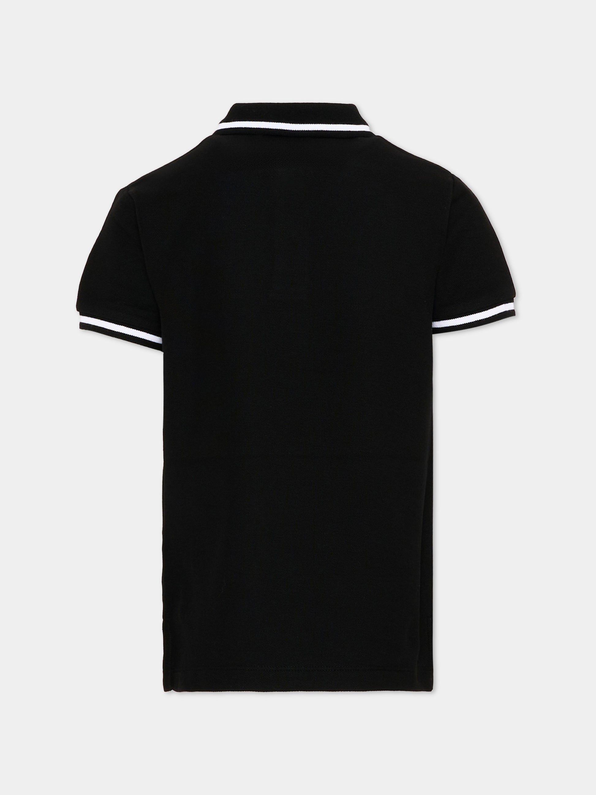Polo nera per bambino con logo,Richmond,RBP26022PO BLACK
