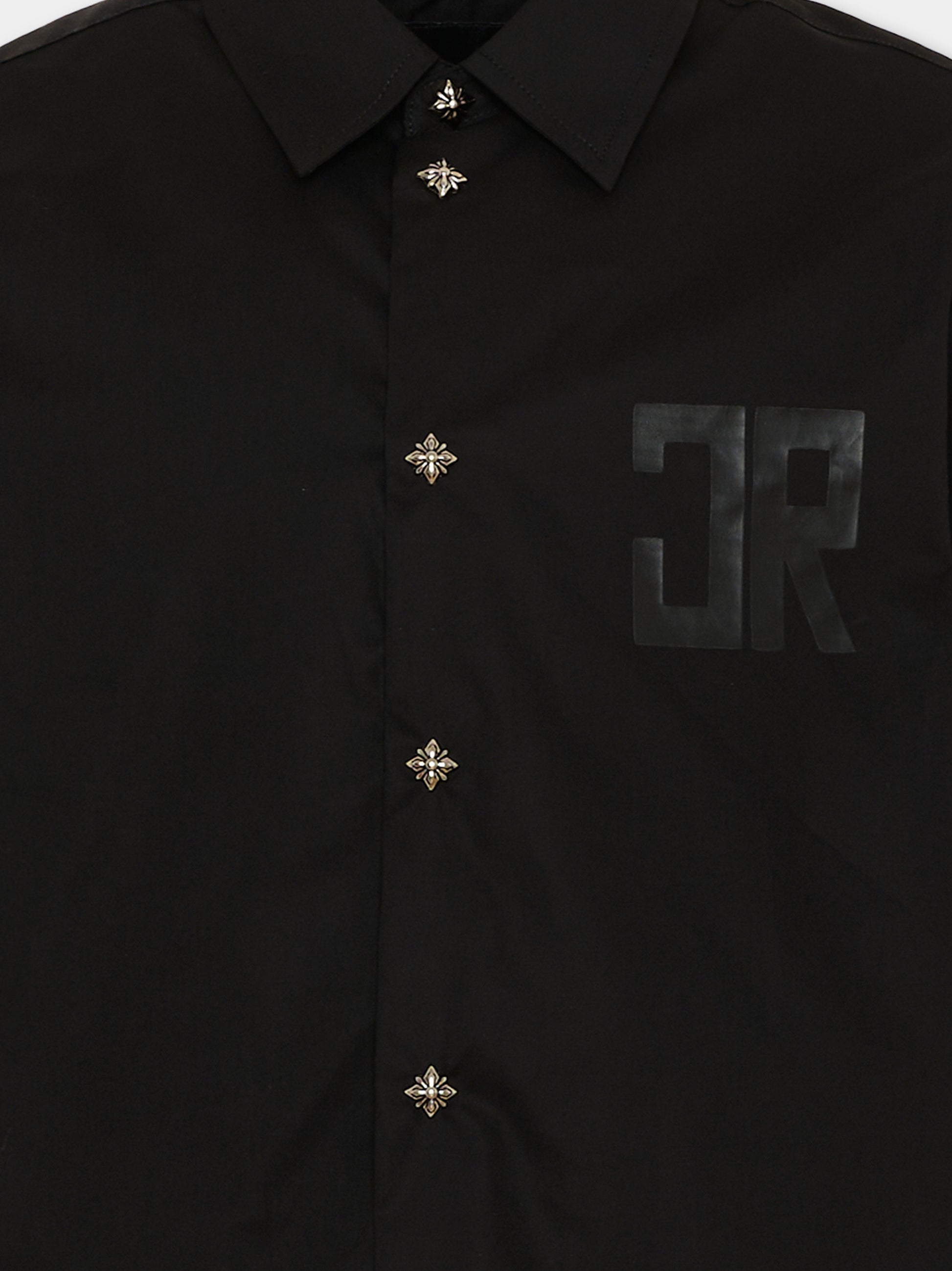 Camicia nera per bambino con logo,Richmond,RBP26029CA BLACK