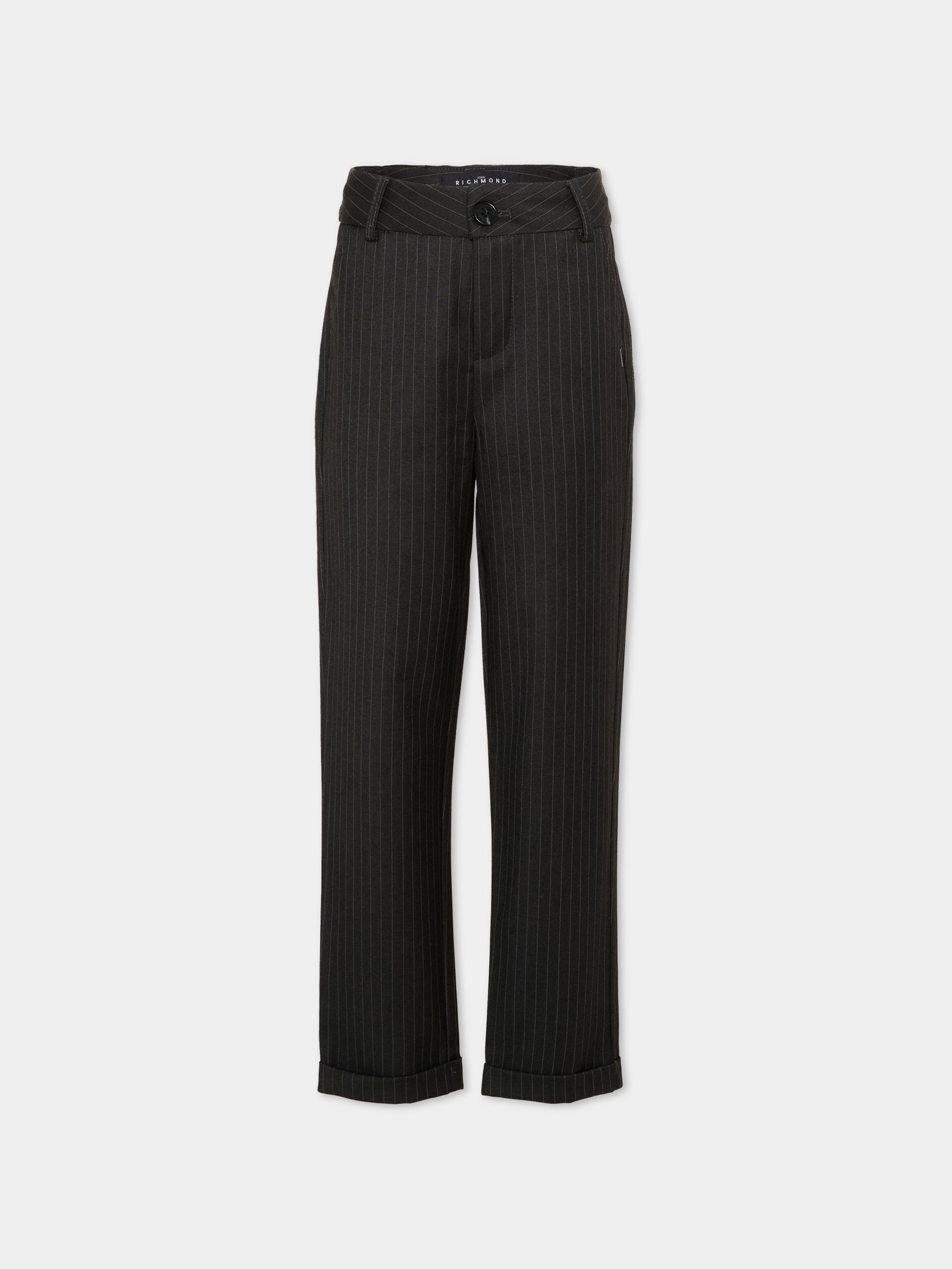 Pantalone grigio gessato per bambino,Richmond,RBP26092PA GREY DARK PINSTRIPE