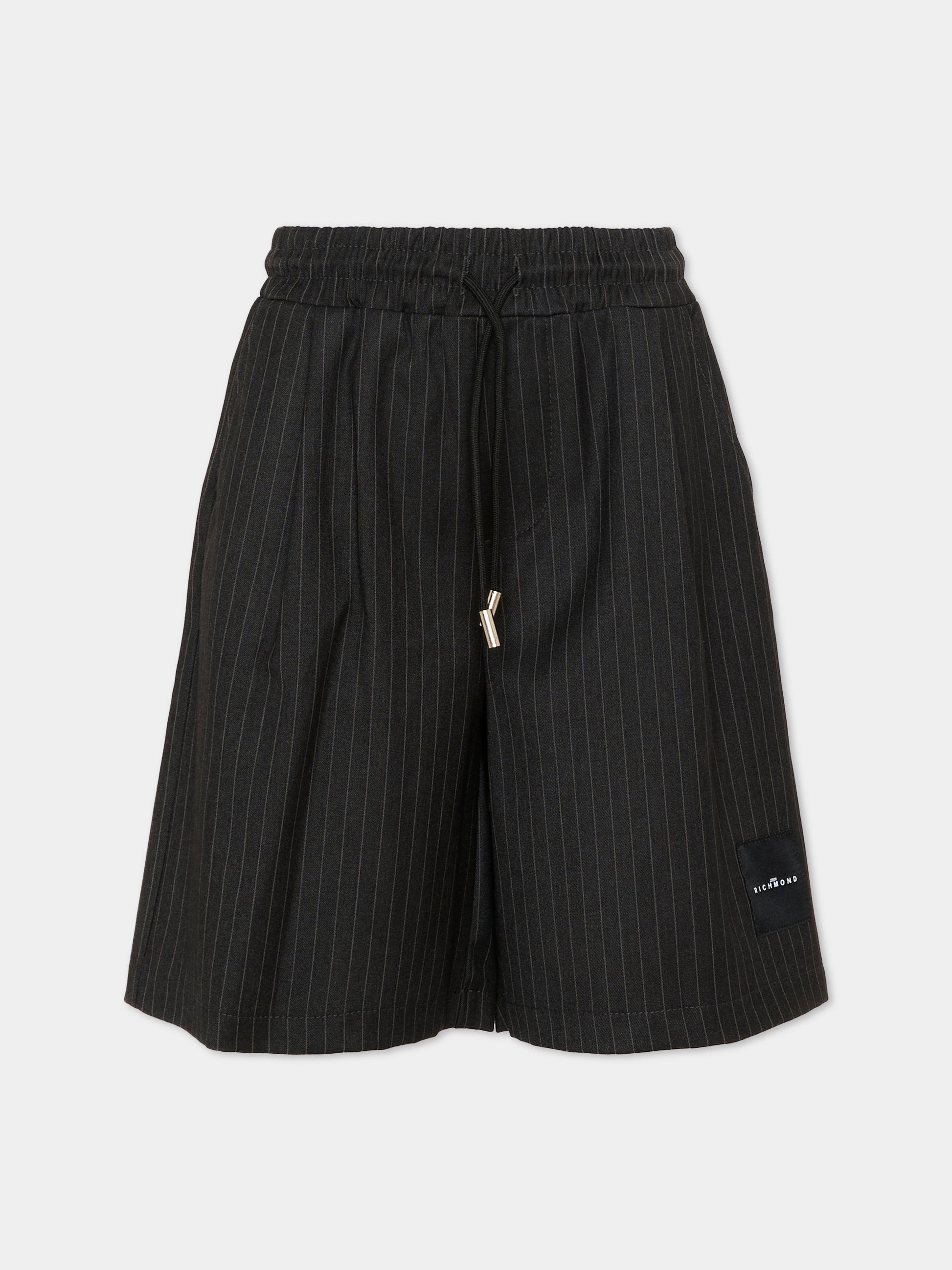 Shorts eleganti grigi gessati per bambino,Richmond,RBP26082BE GREY DARK PINSTRIPE