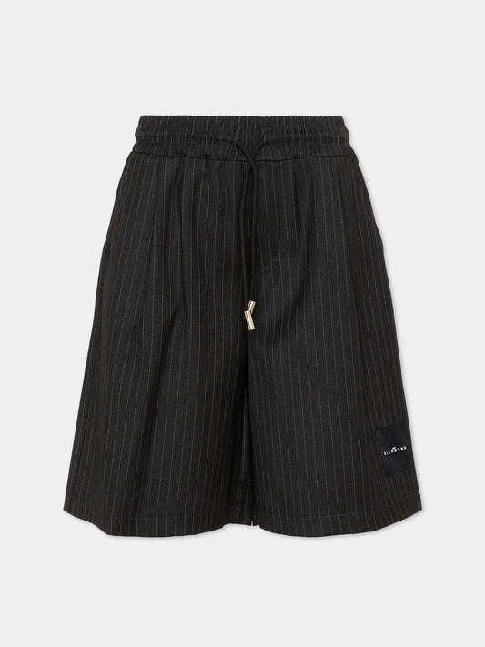 Shorts eleganti grigi gessati per bambino,Richmond,RBP26082BE GREY DARK PINSTRIPE