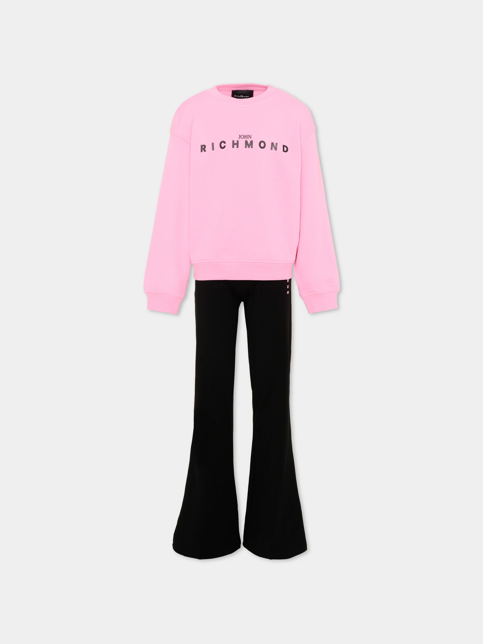 Completo sportivo rosa per bambina con logo,Richmond,RGP26014CF PINK BEGONIA
