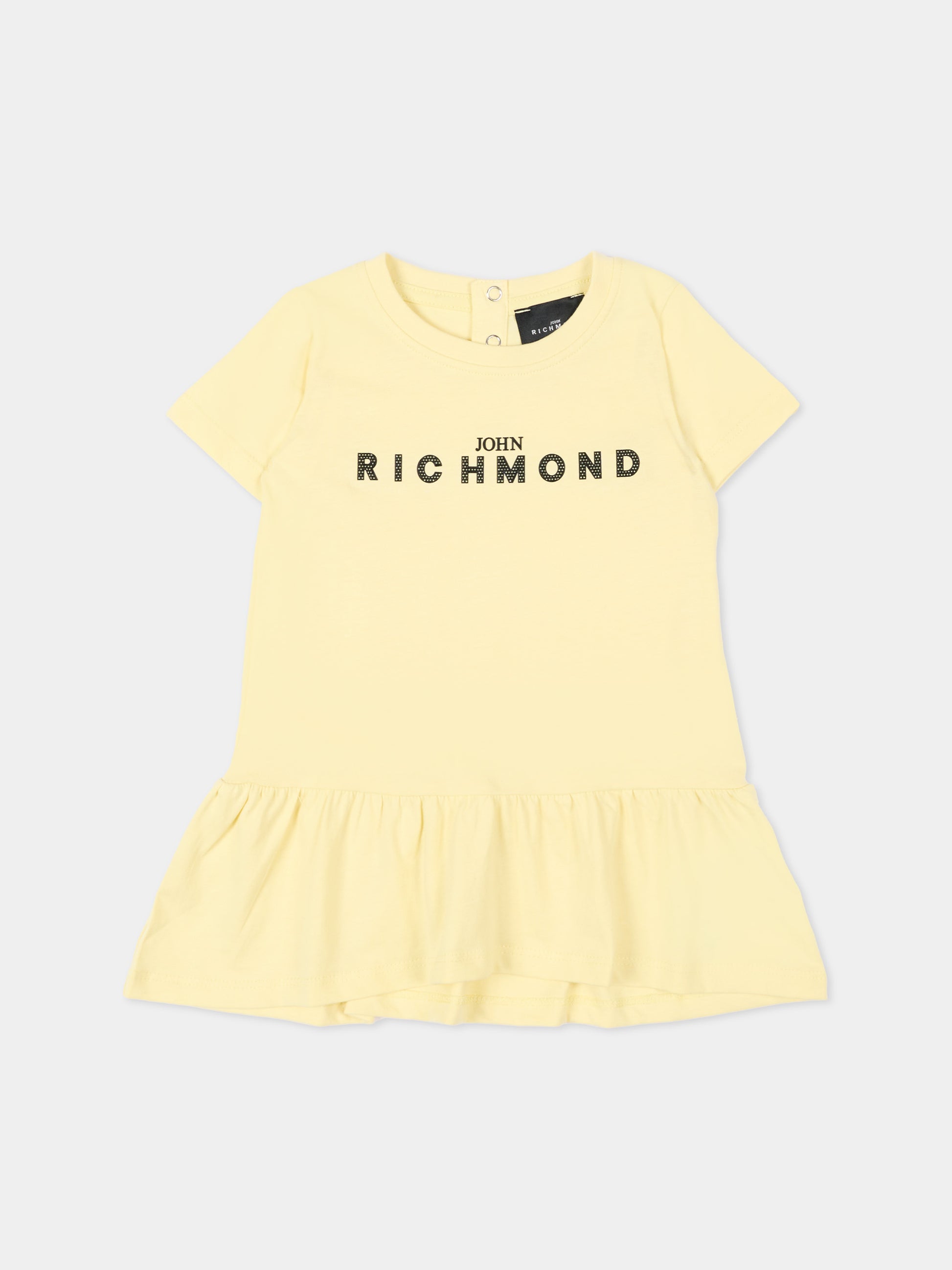 Vestito giallo per neonata con logo,Richmond,RIP26034VE YELLOW WAX