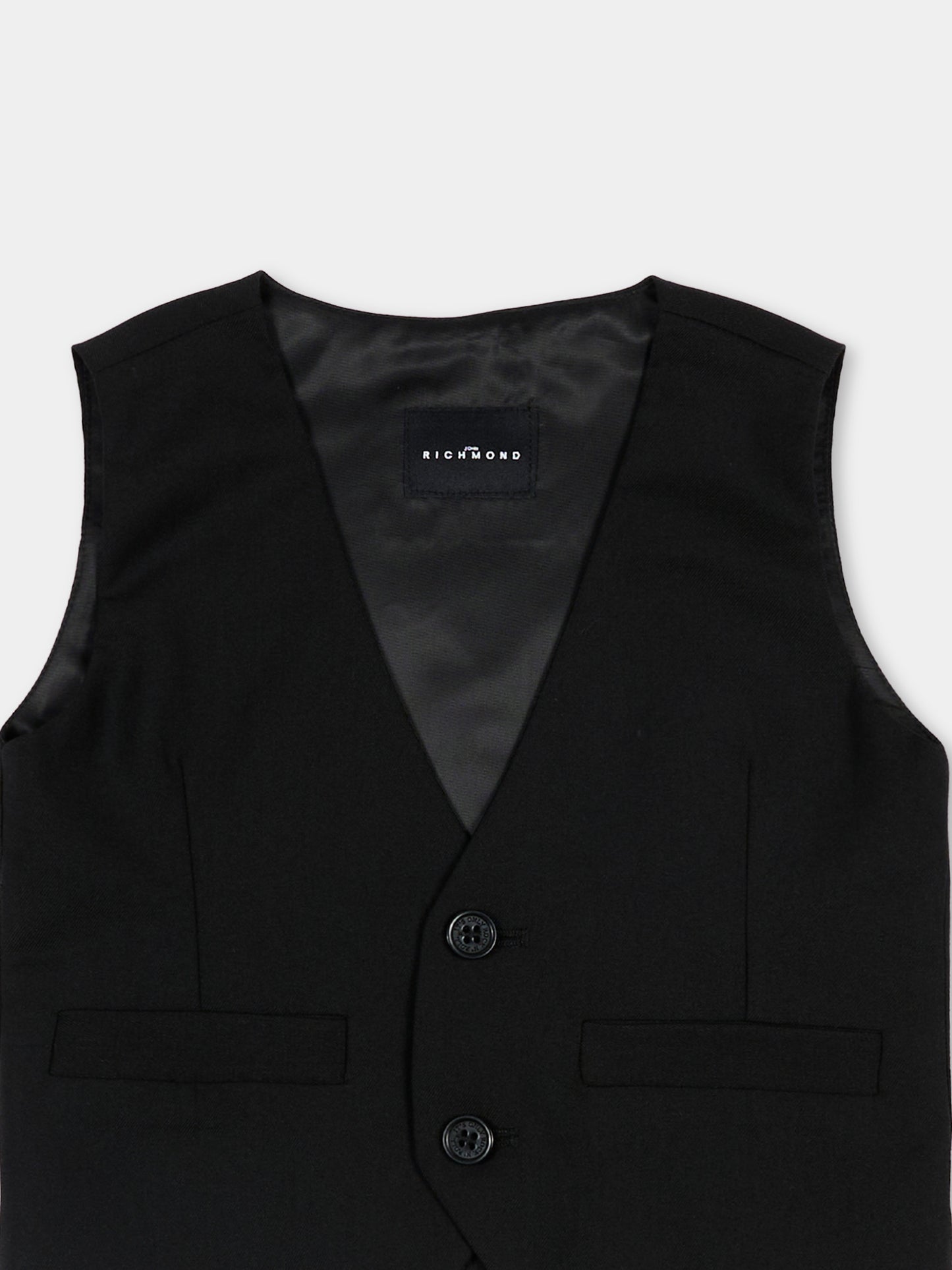 Panciotto nero per neonato,Richmond,RIP26125GT BLACK