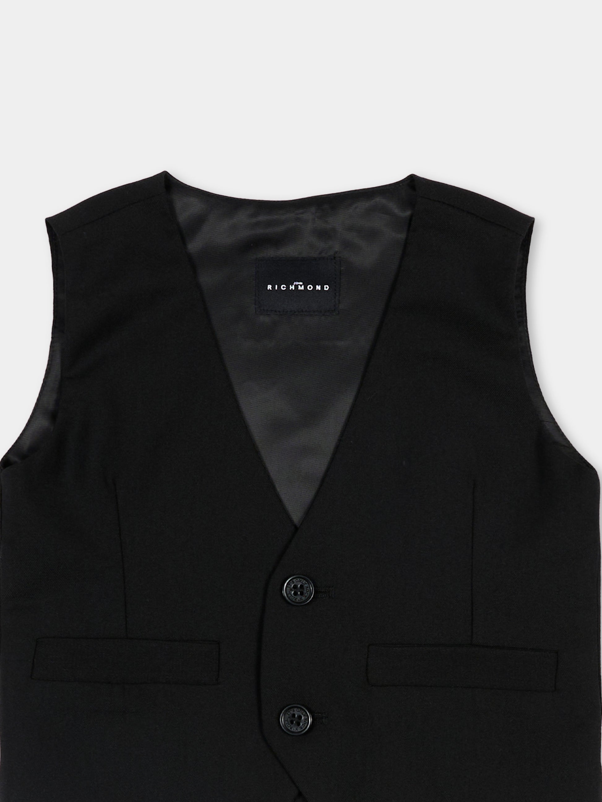 Panciotto nero per neonato,Richmond,RIP26125GT BLACK