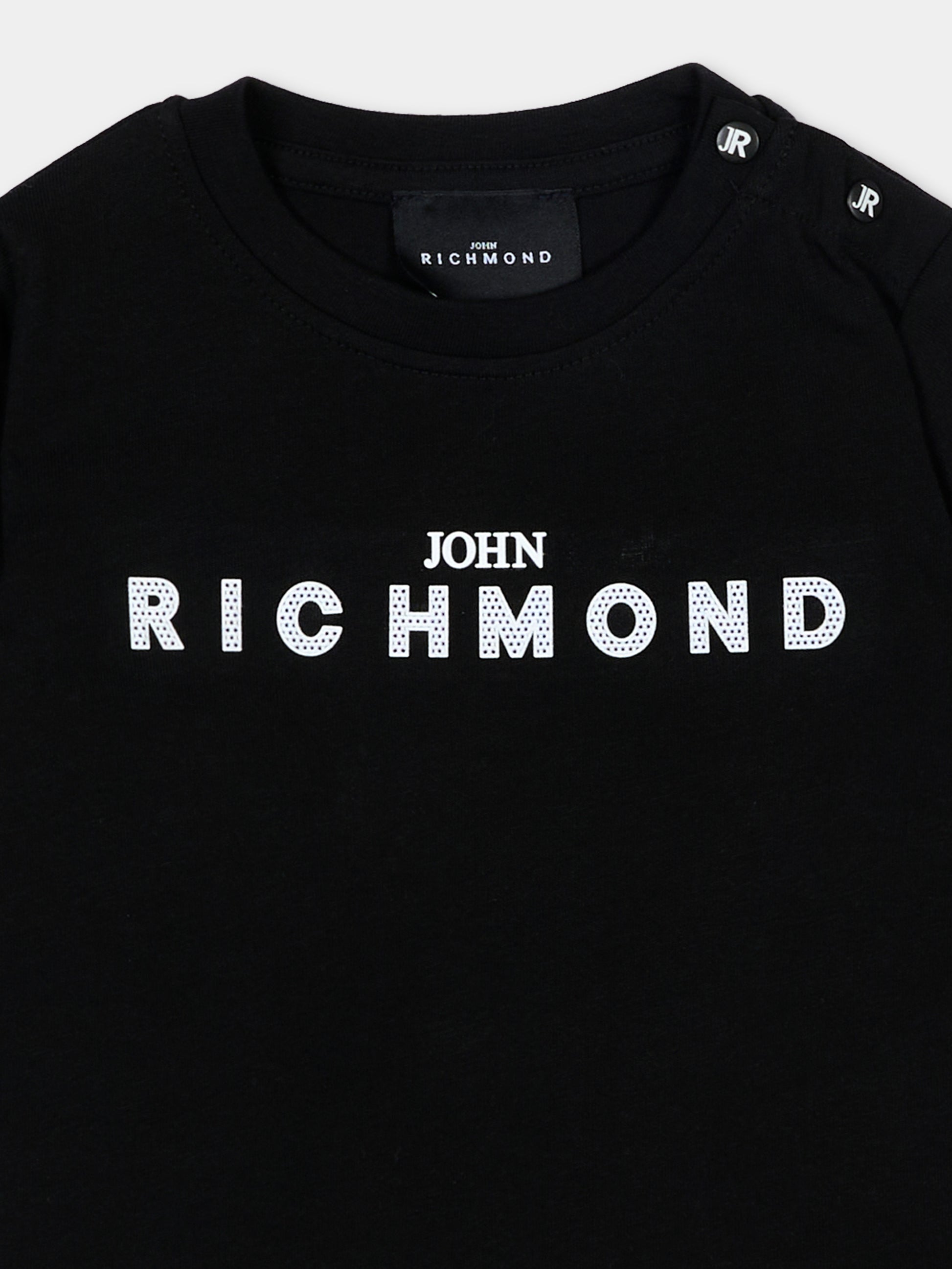 T-Shirt nera per neonato con logo,Richmond,RIP26002TS BLACK