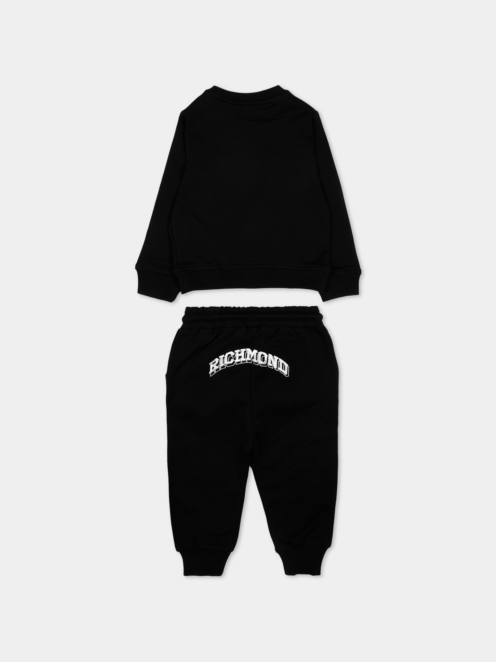 Completo sportivo nero per neonato con logo,Richmond,RIP26136CF BLACK