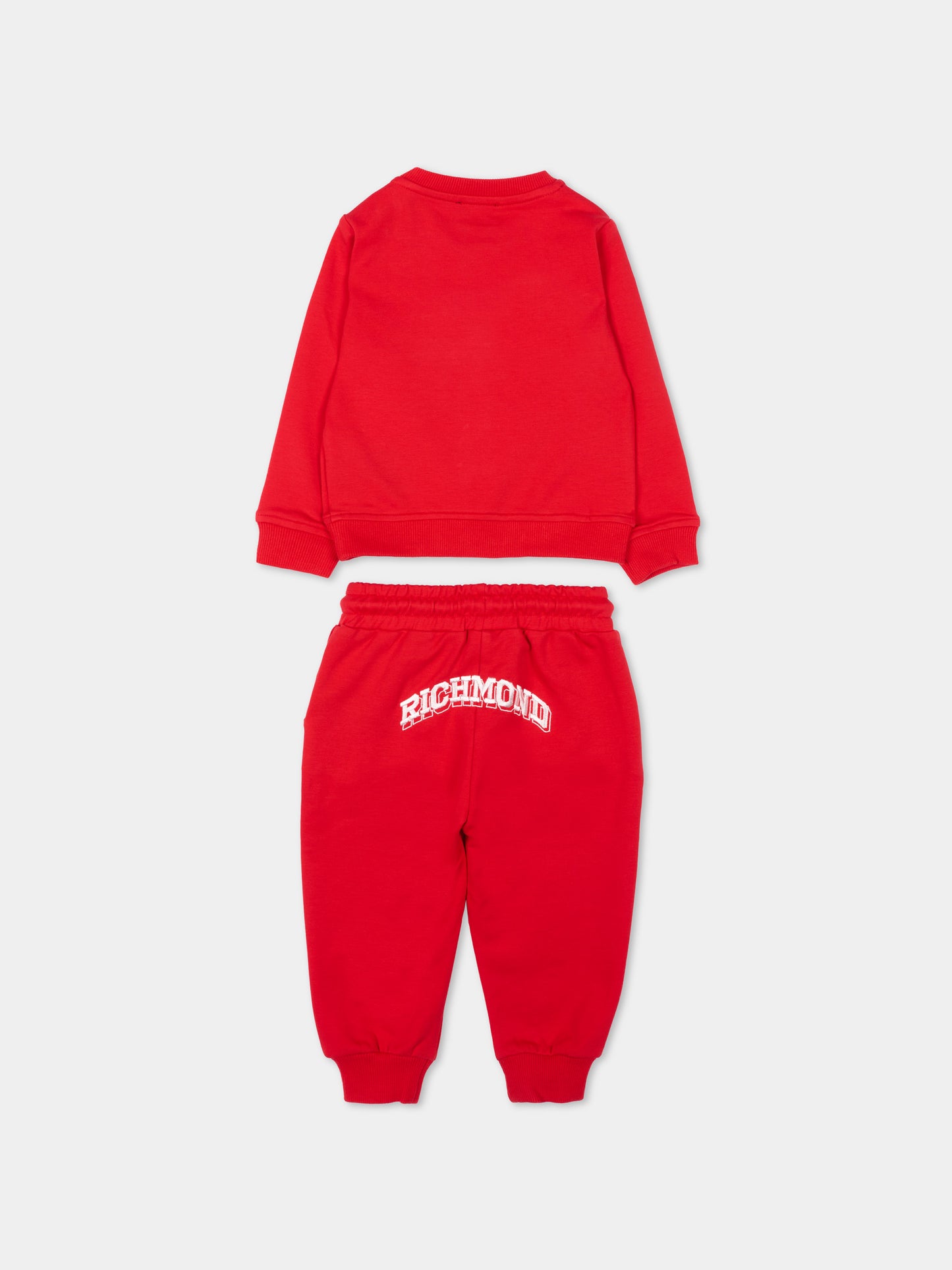 Completo sportivo rosso per neonato con logo,Richmond,RIP26136CF RED SALSA