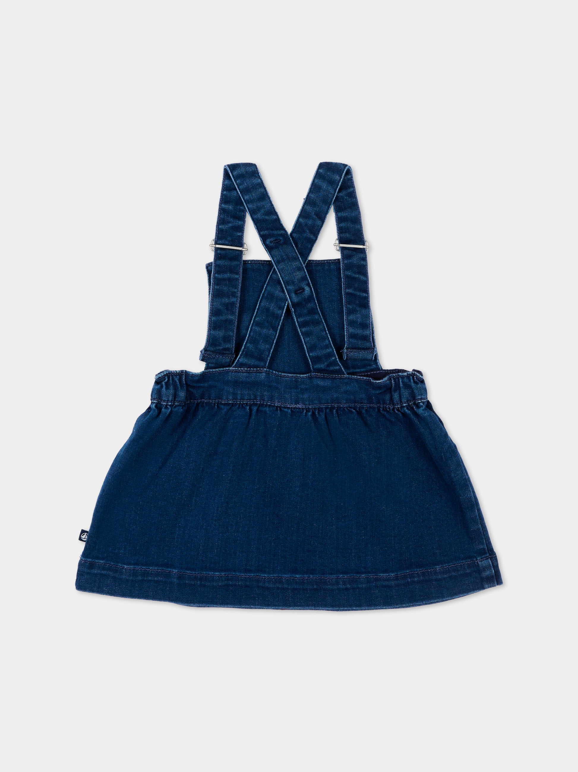 Salopette denim per neonata,Petit Bateau,A0F4Q DENIM MOYEN 01