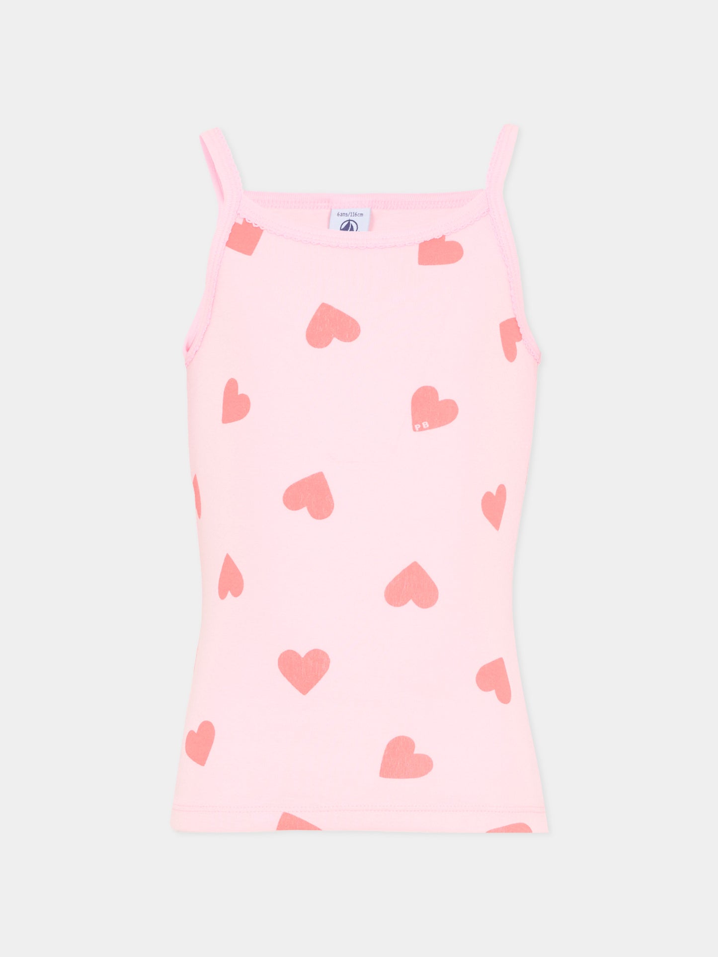 Set canottiere multicolor per bambina a cuori,Petit Bateau,A0FGO VARIANTE 1 00