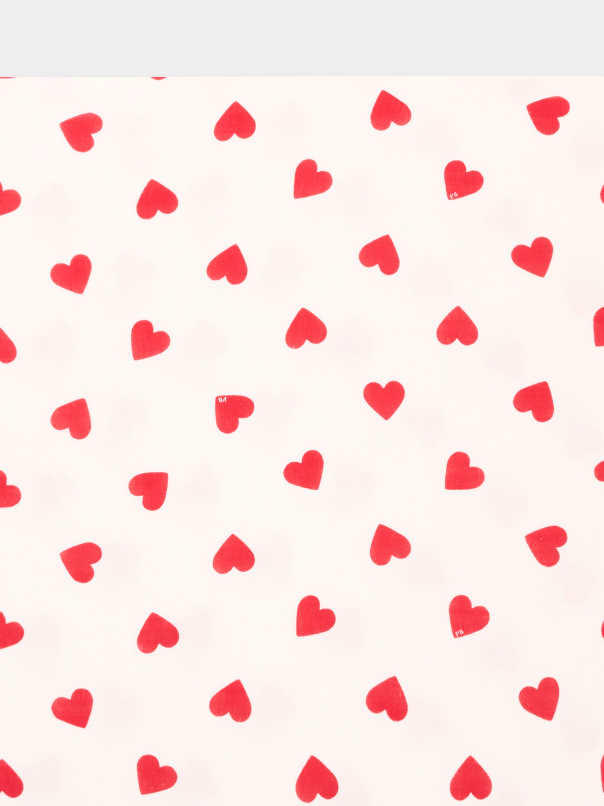 Coperta avorio per neonata con cuori,Petit Bateau,A0EZH MARSHMALLOW/TERKUIT 01