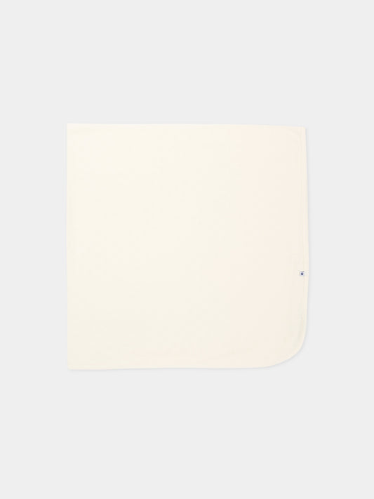 Coperta avorio per neonati con cuori,Petit Bateau,A0G1V MARSHMALLOW 01