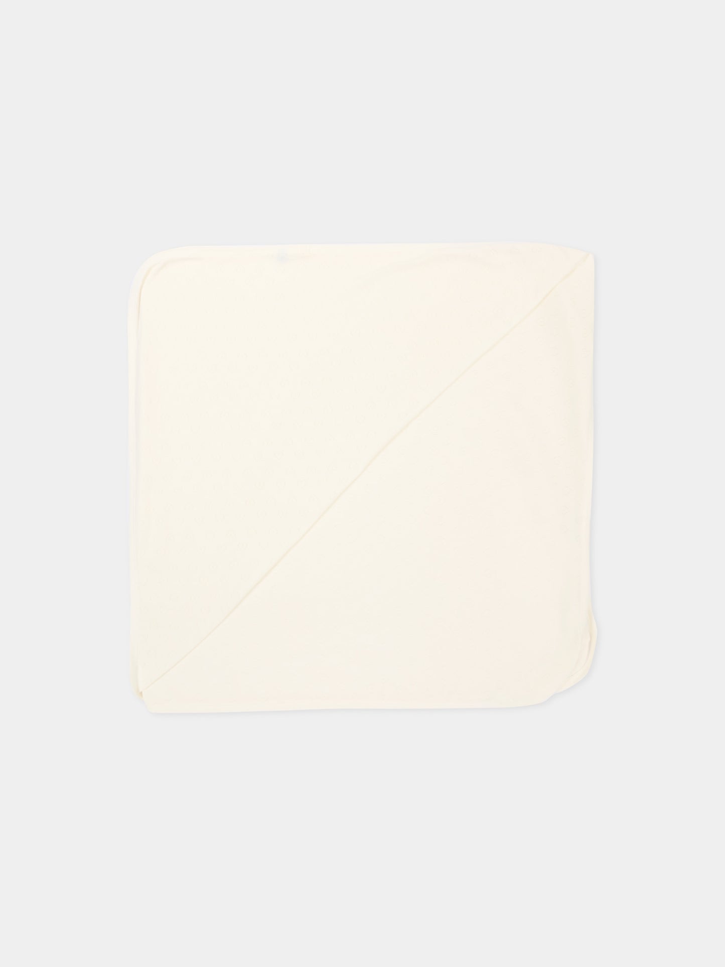 Coperta avorio per neonati con cuori,Petit Bateau,A0G1V MARSHMALLOW 01