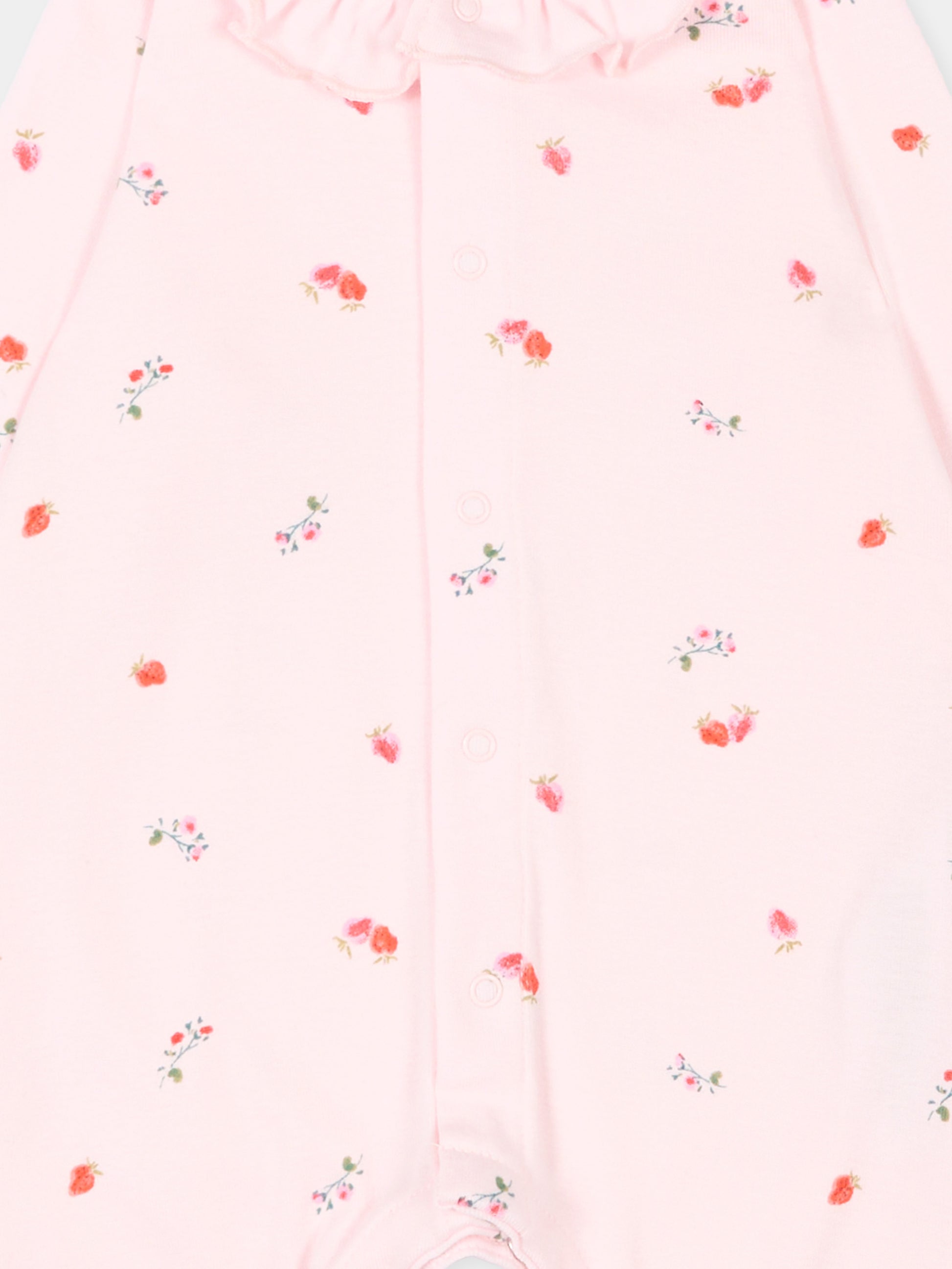 Tutina rosa per neonata a fiori,Petit Bateau,A0F2T BARELY/MULTICO 01