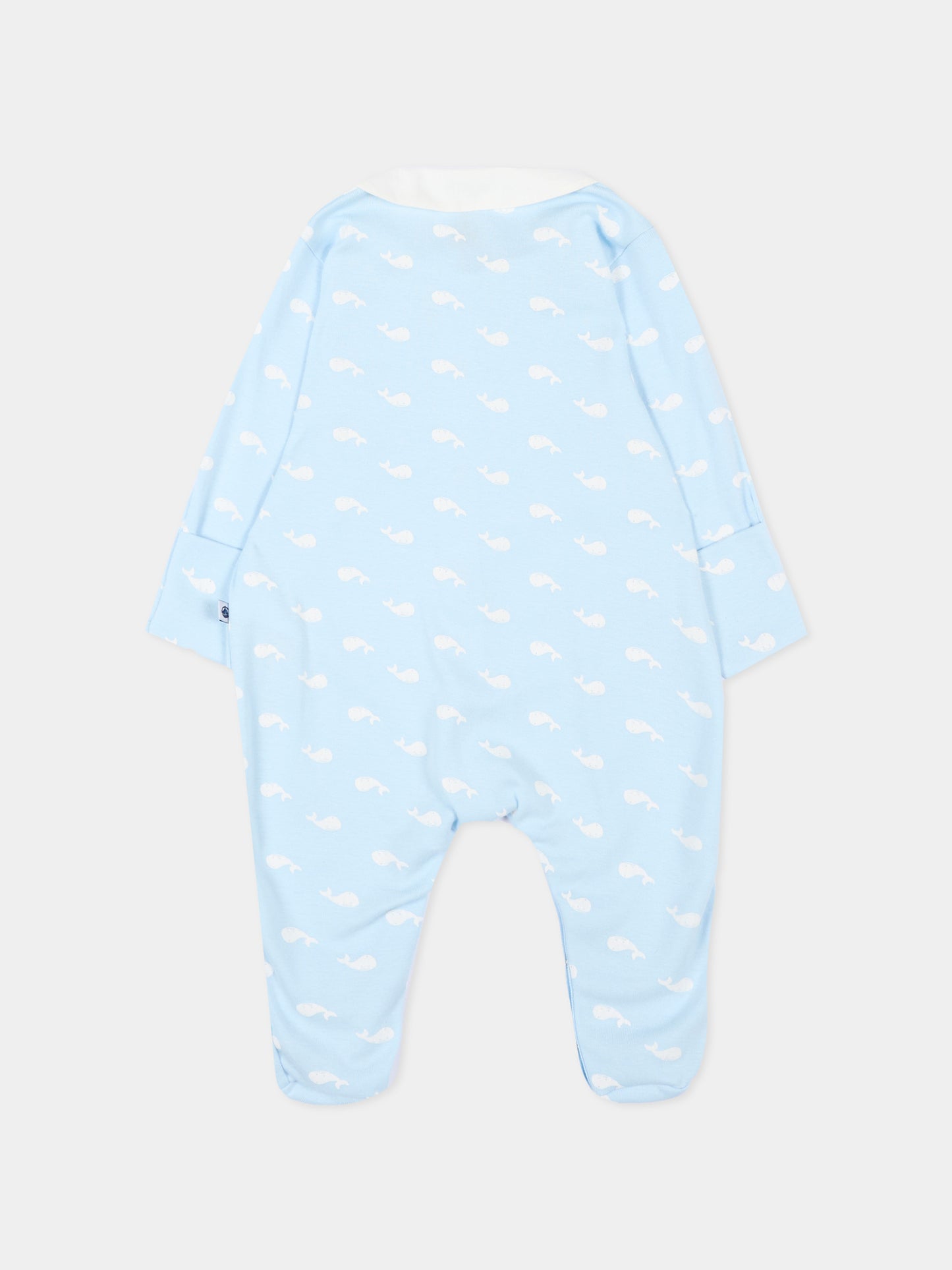 Tutina celeste per neonato con balene,Petit Bateau,A0F2H TOUDOU/MARSHMALLOW 01