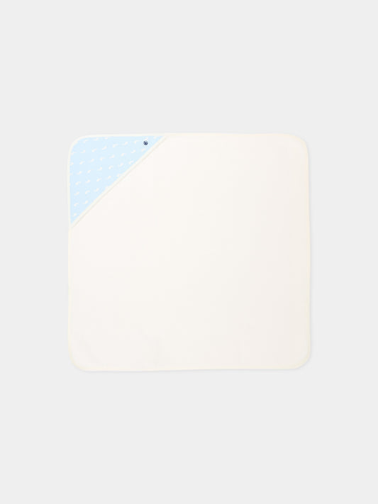 Accappatoio celeste per neonato balene,Petit Bateau,A0FFA TOUDOU/ALASKA 01