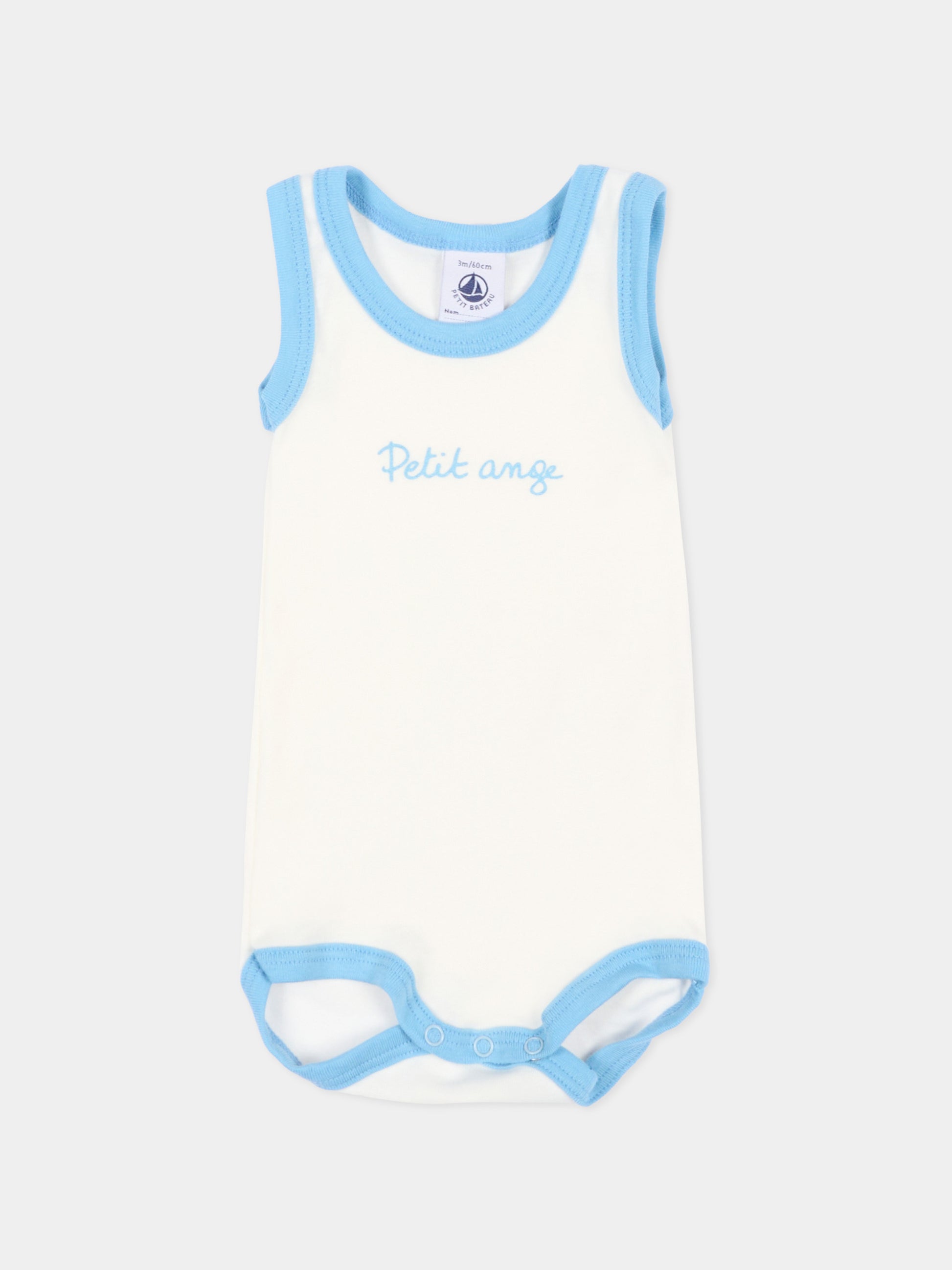Set body bianco per neonato con profili colorati,Petit Bateau,A0FSL VARIANTE 1 00