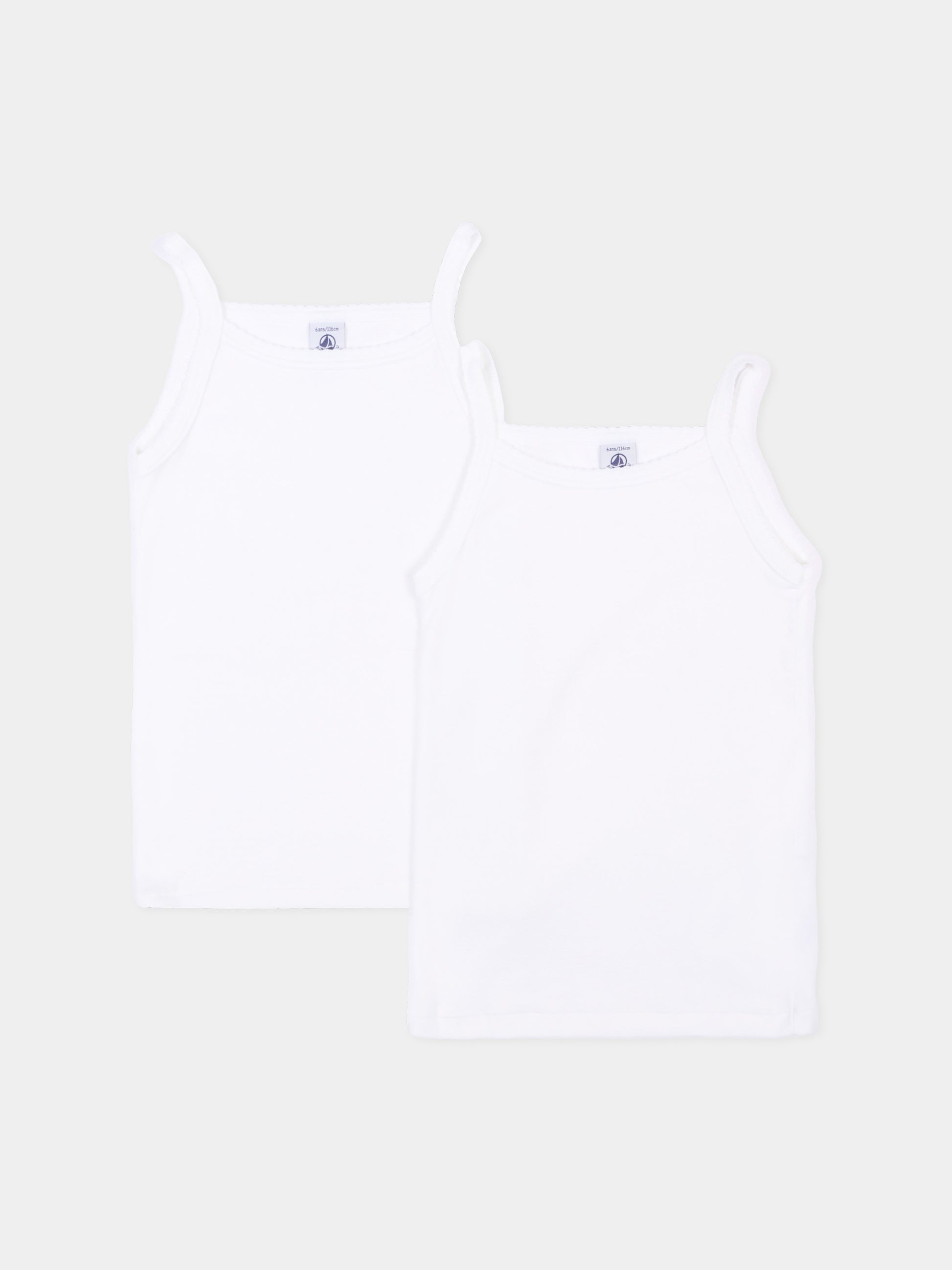 Set canottiere bianca per bambina,Petit Bateau,A0AA6 VARIANTE 1 00