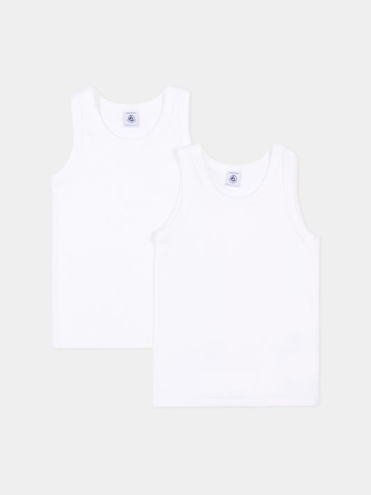 Set canottiere bianca per bambino,Petit Bateau,A0BN1 VARIANTE 1 00