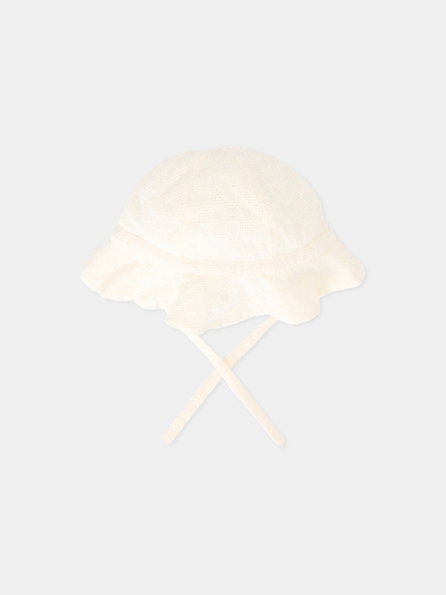 Cloche avorio per neonata con cuori,Petit Bateau,A0FDV MARSHMALLOW 01