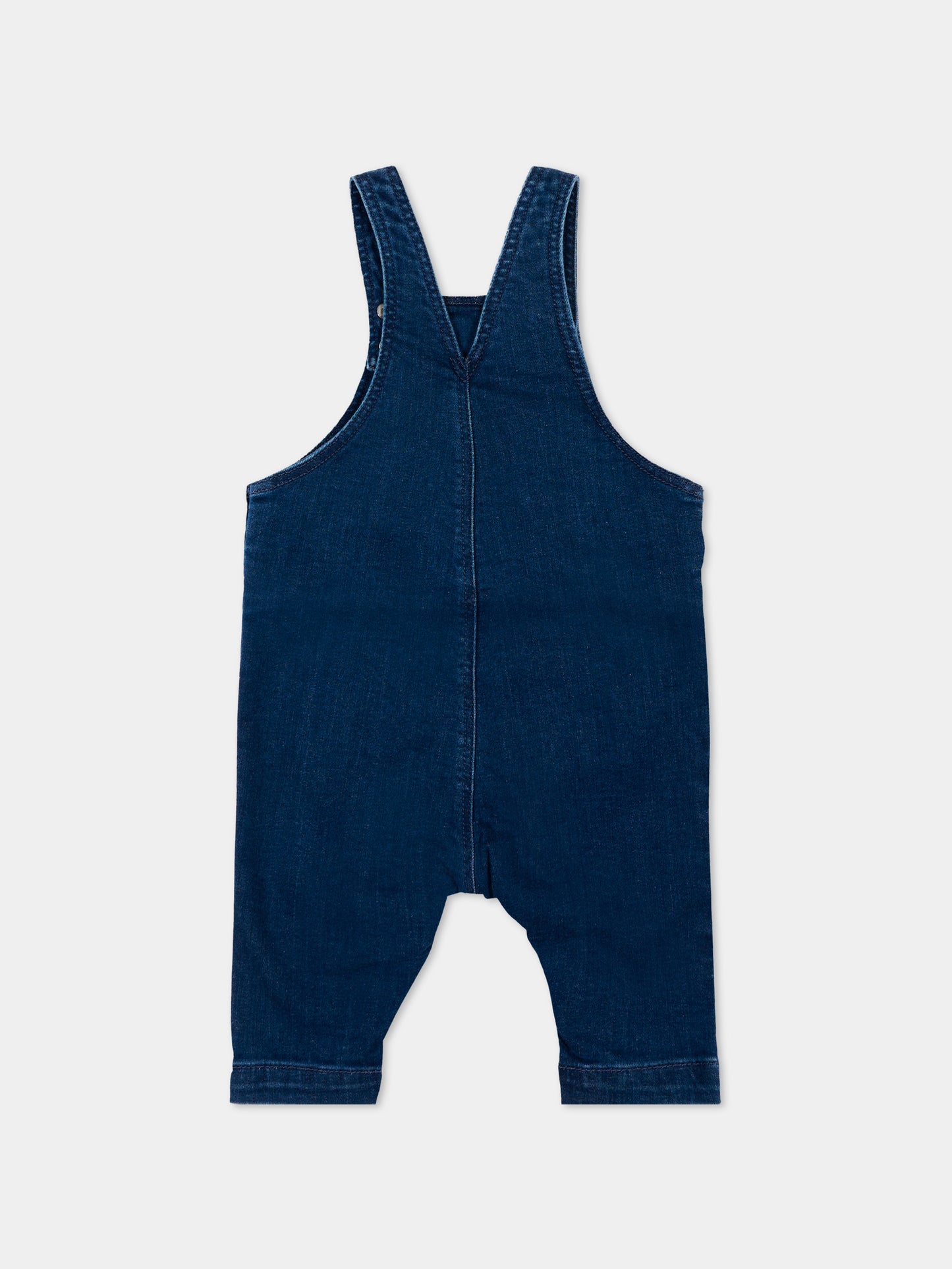 Salopette denim per neonati,Petit Bateau,A0EDM DENIM MOYEN 01