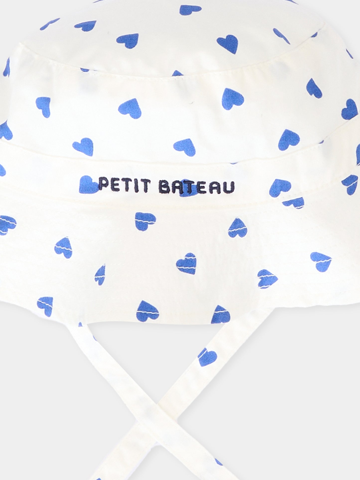 Cloche bianca per neonata a cuori,Petit Bateau,A0FE8 MARSHMALLOW/CREPUSCULE 01