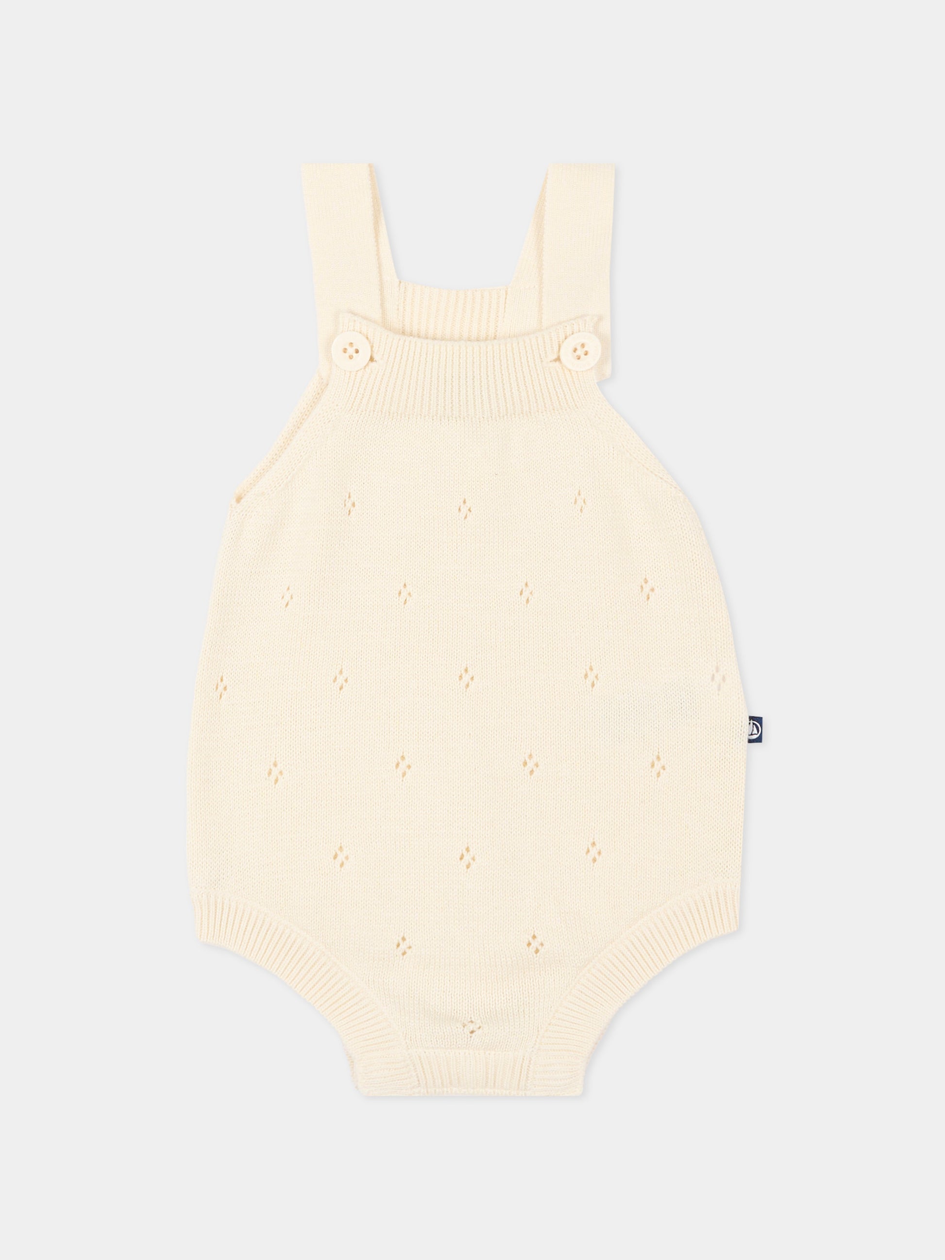 Pagliaccetto avorio per neonata crochet,Petit Bateau,A0FOP MILK 01