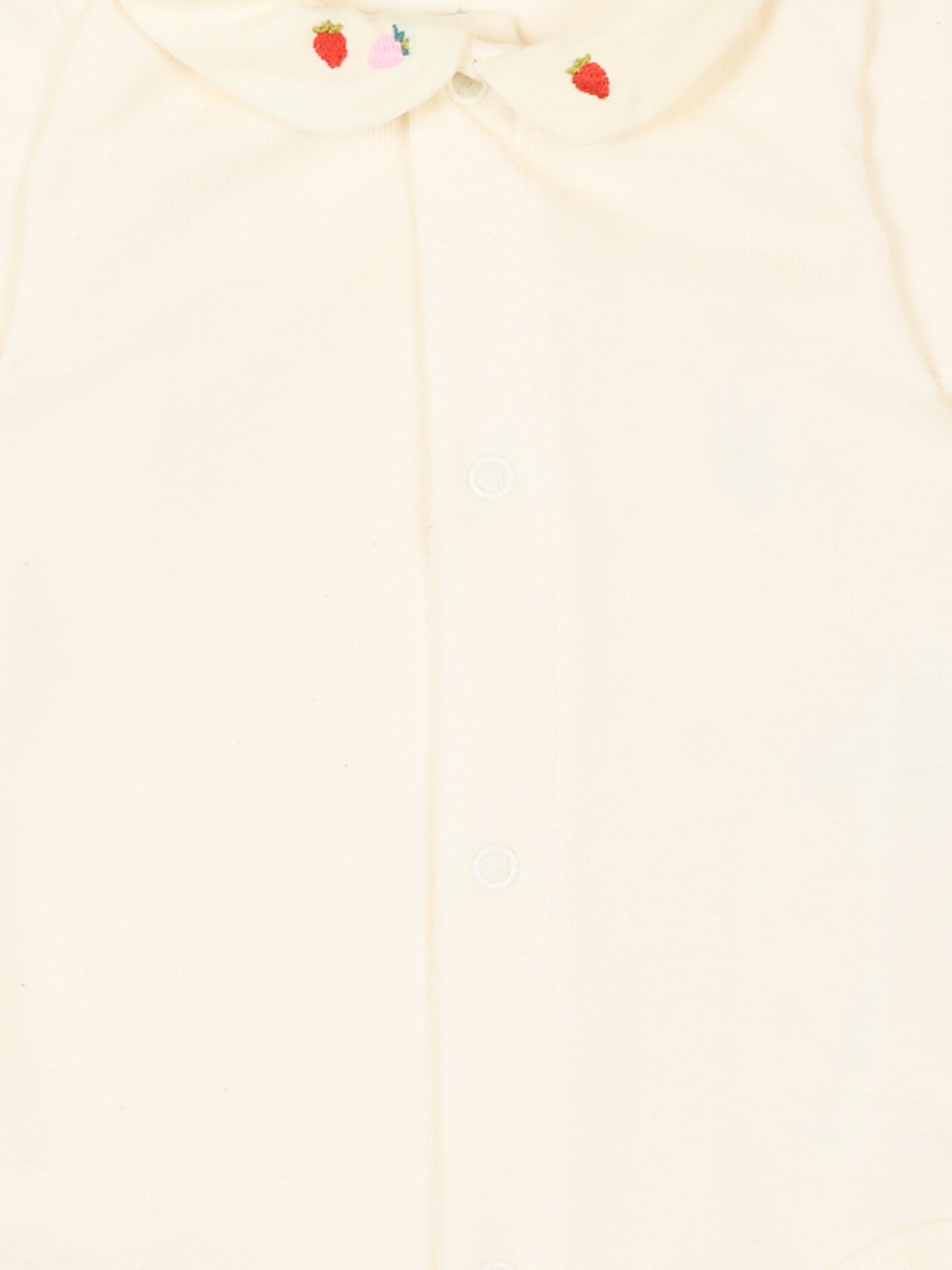 Body avorio per neonata con fragole,Petit Bateau,A0FSV MILK/BARELY 02