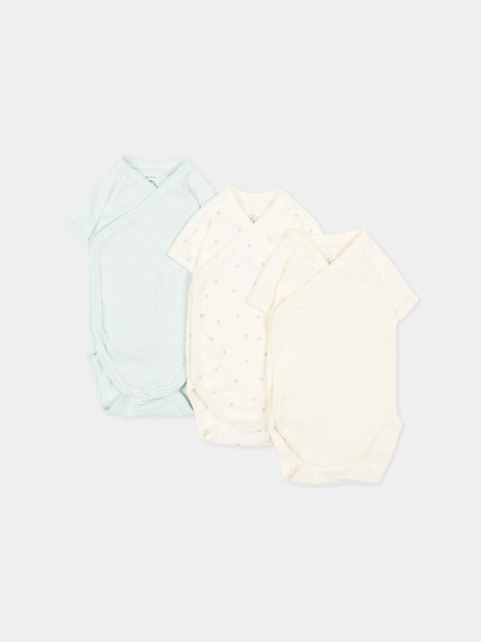 Set body avorio per neonato a righe,Petit Bateau,A0FAG VARIANTE 1 00