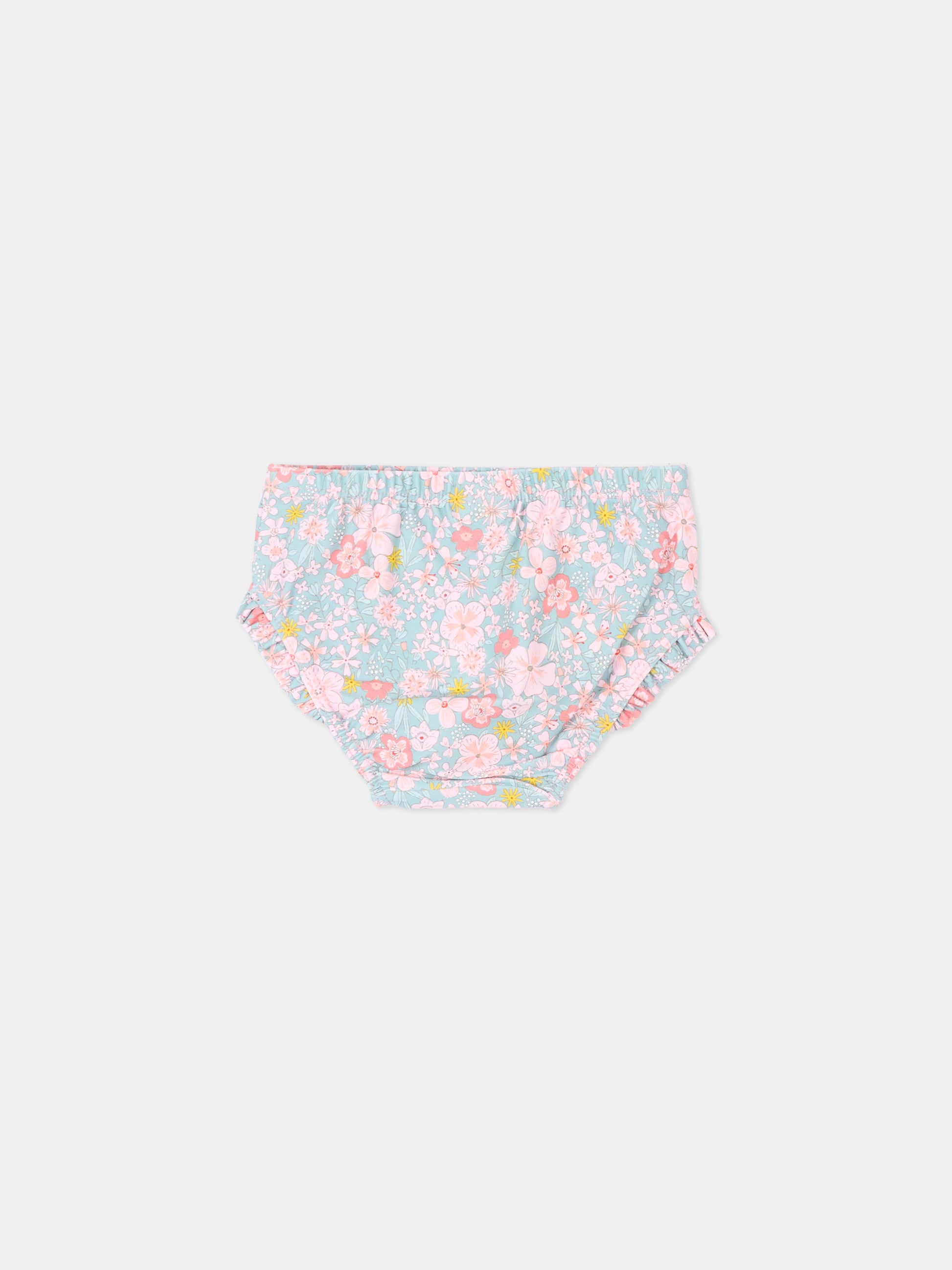 Slip bikini multicolor per neonata floreale,Petit Bateau,A0FNH SPRAY/MULTICO 01